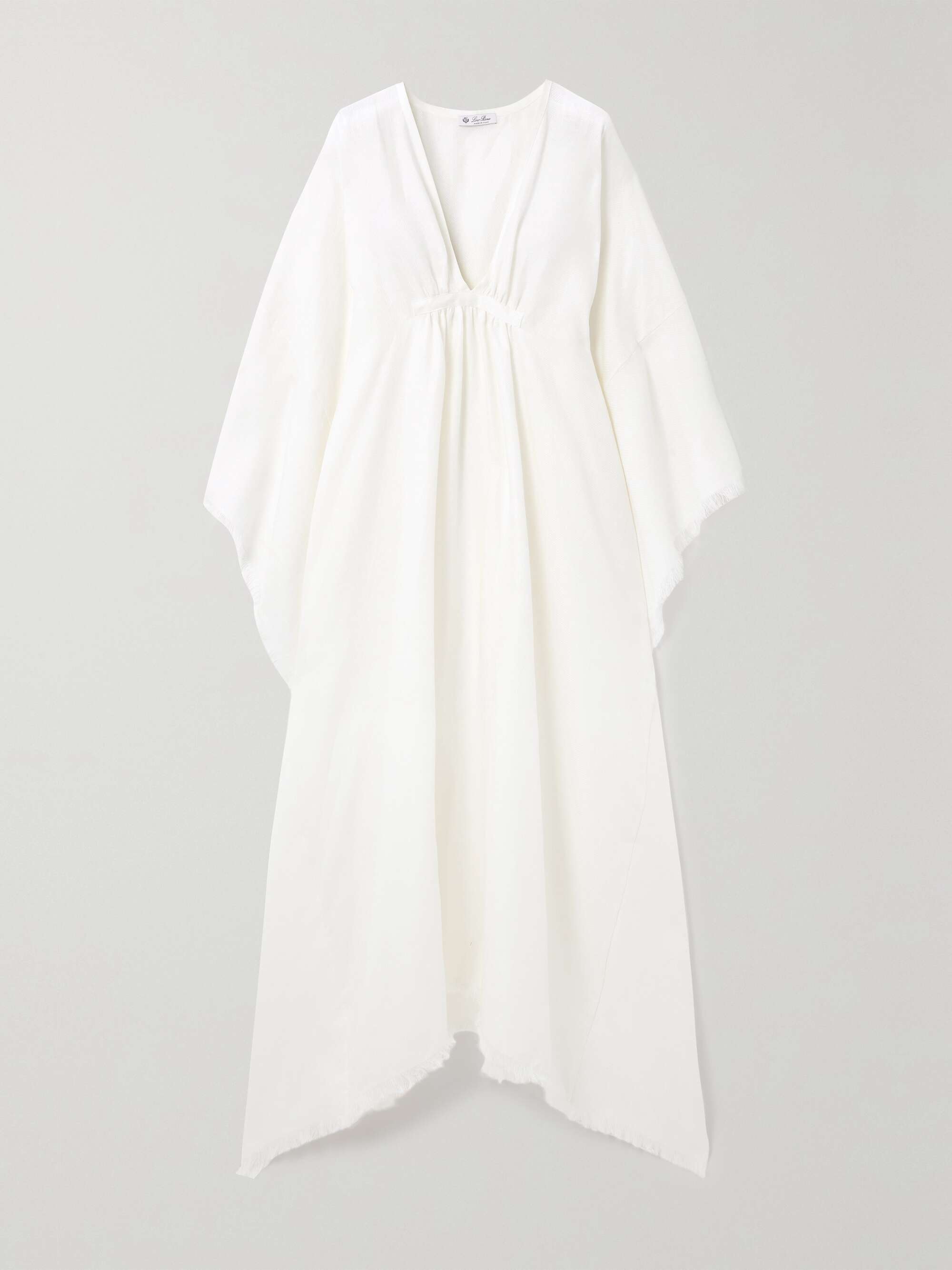 Gloria frayed gathered linen maxi dress hero visual