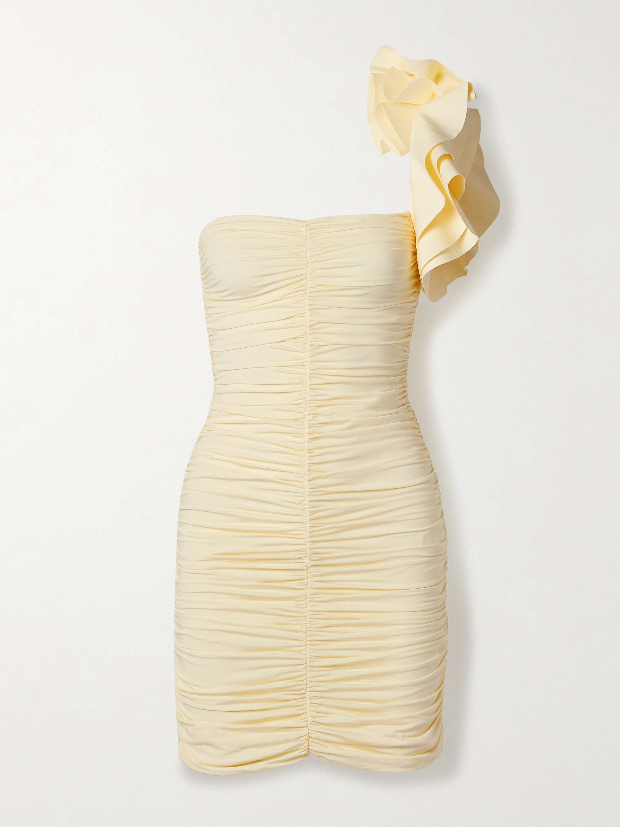 Equinoccio one-shoulder ruched stretch-jersey mini dress hero visual