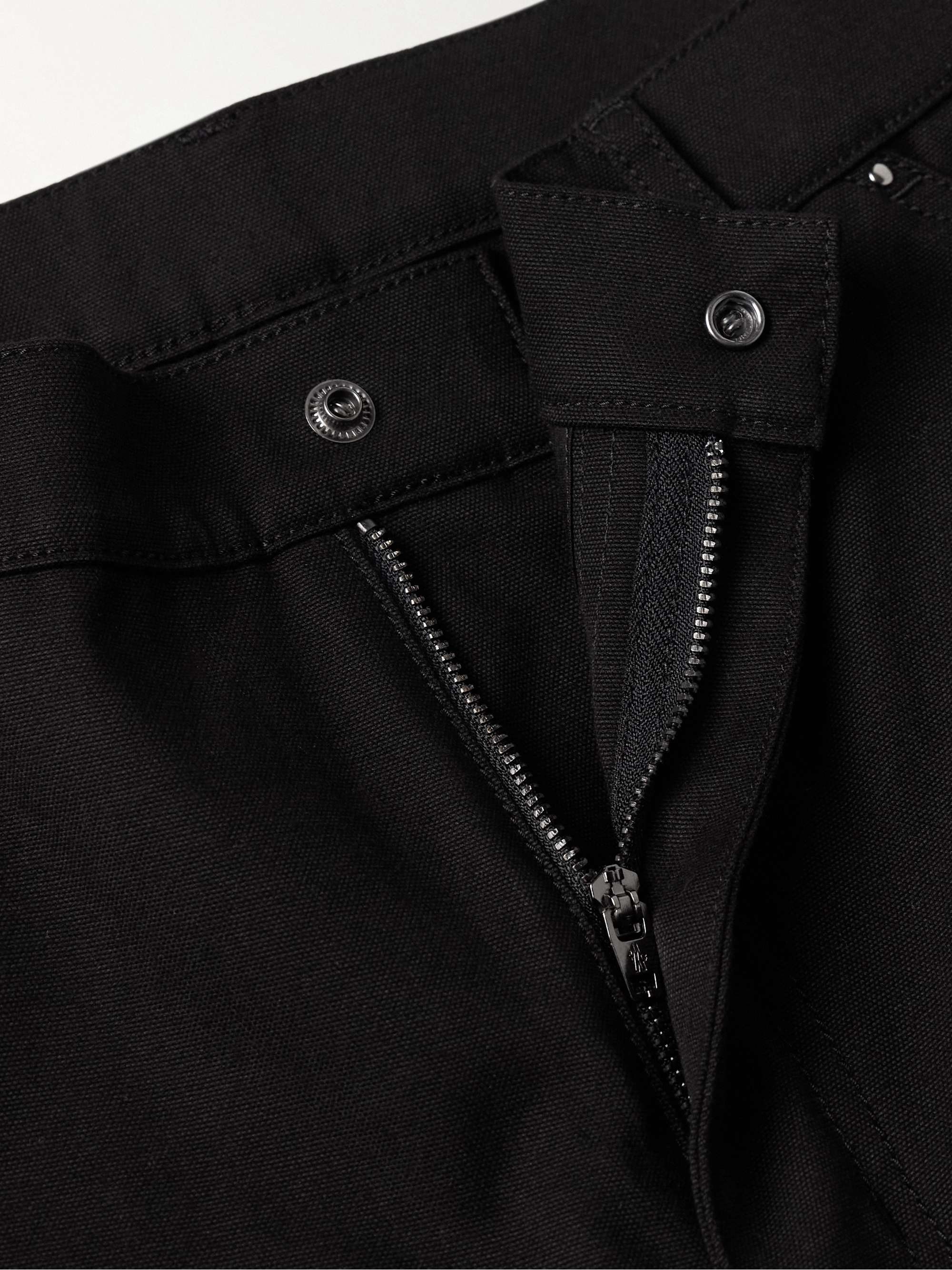 Straight-Leg Logo-Appliquéd Cotton-Blend Canvas Trousers view