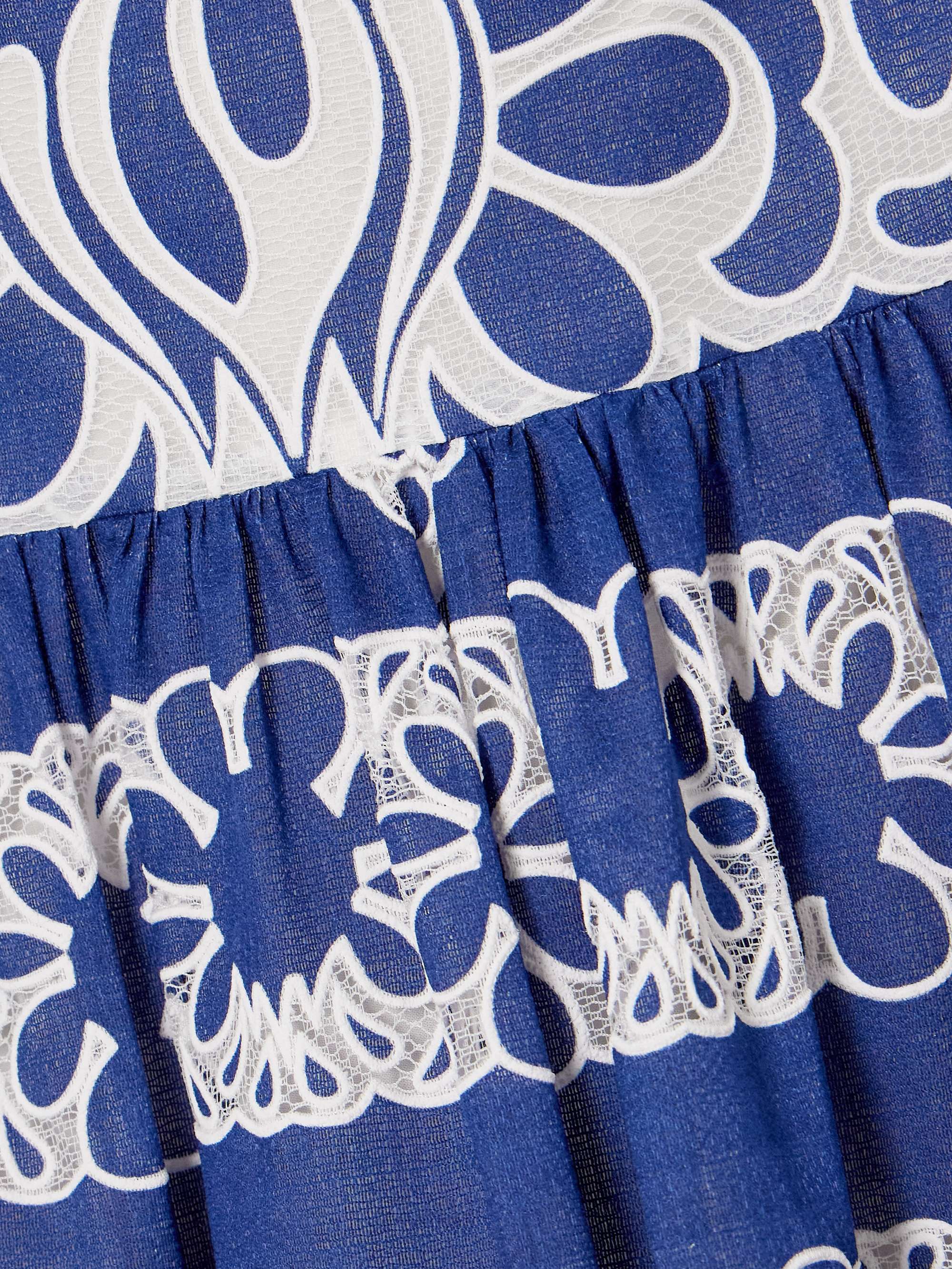 Mavaro lace-trimmed embroidered cotton-blend midi dress view