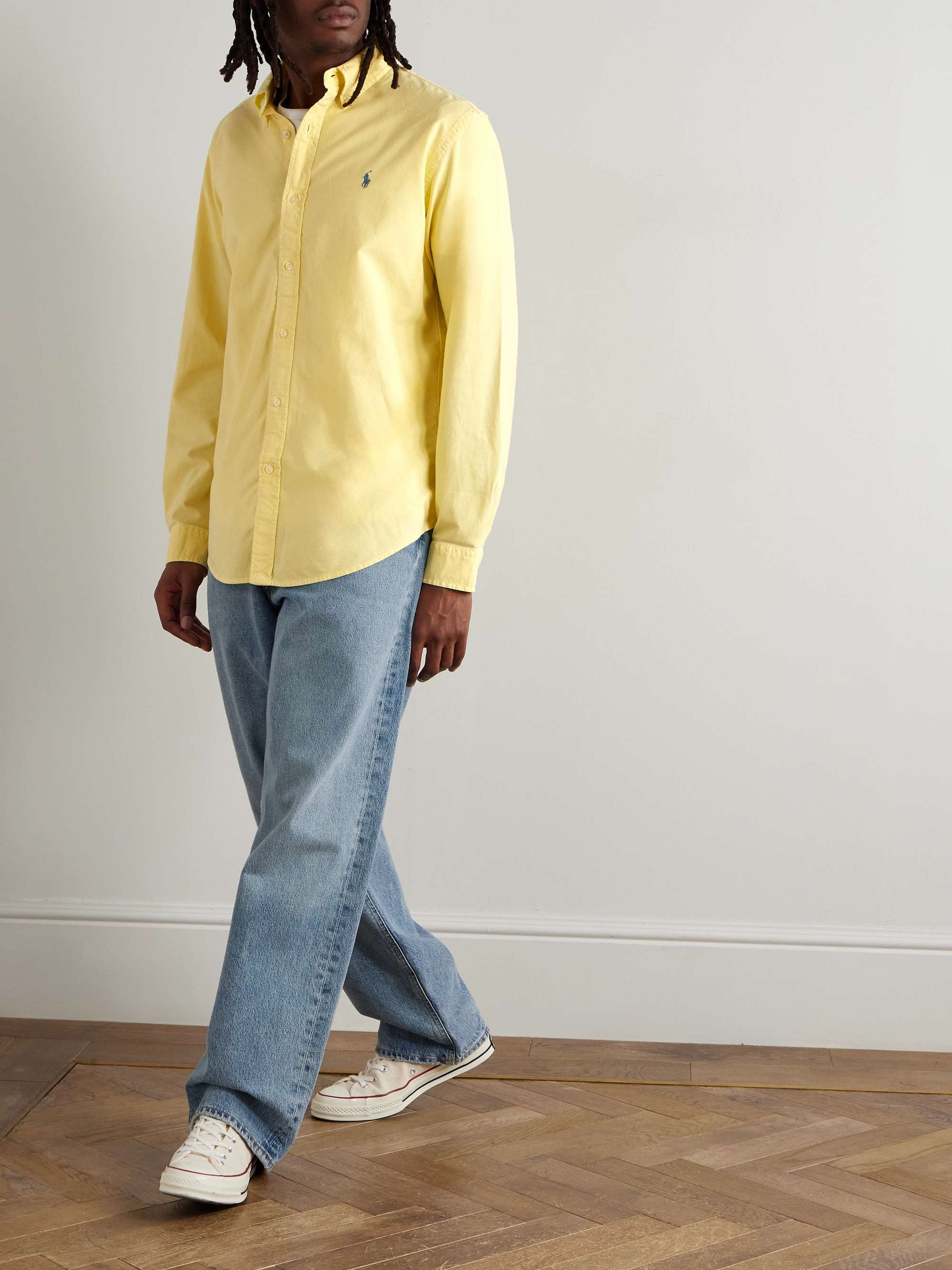 Logo-Embroidered Cotton Oxford Shirt view