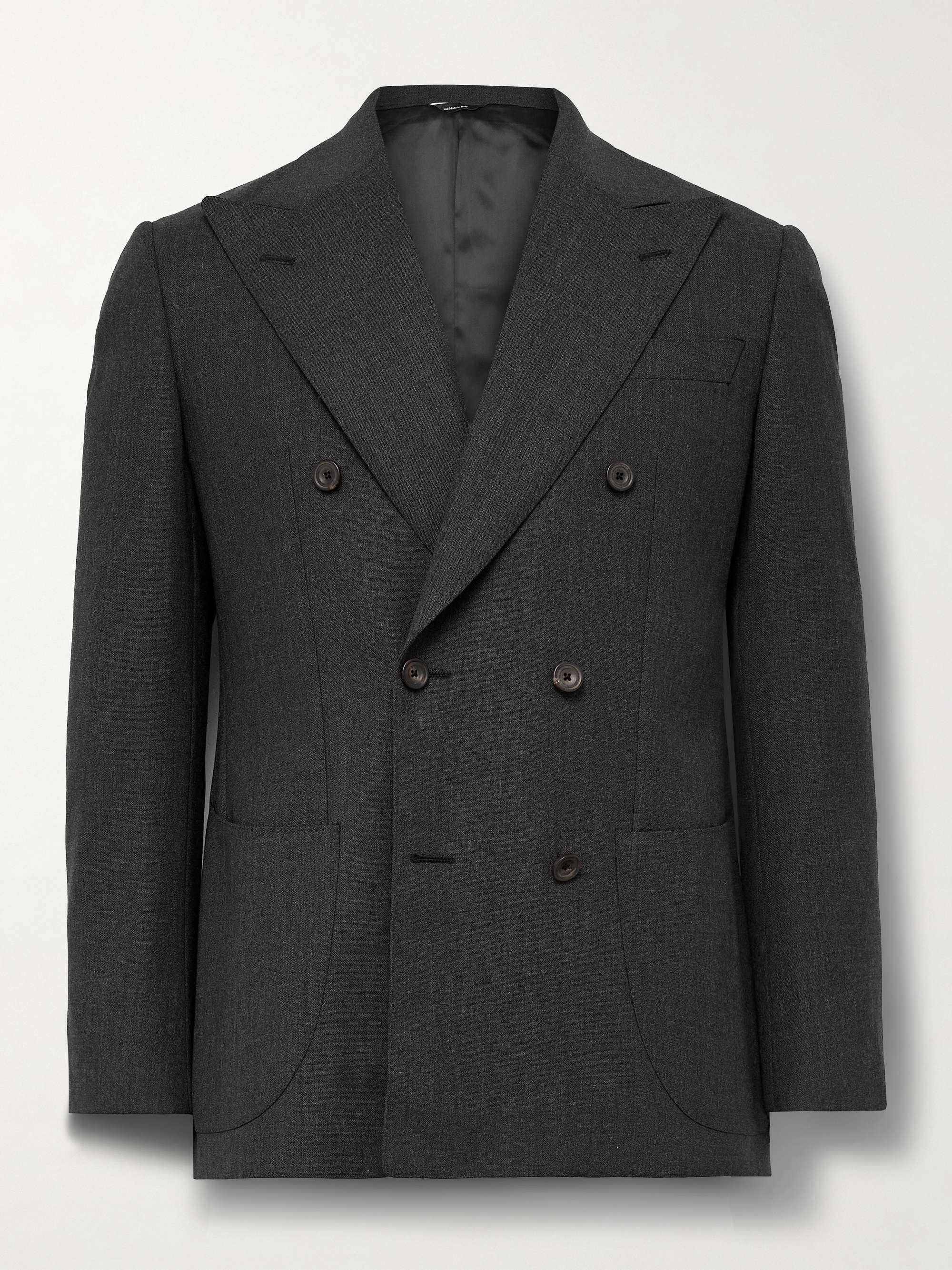 Slim-Fit Double-Breasted Wool Blazer hero visual