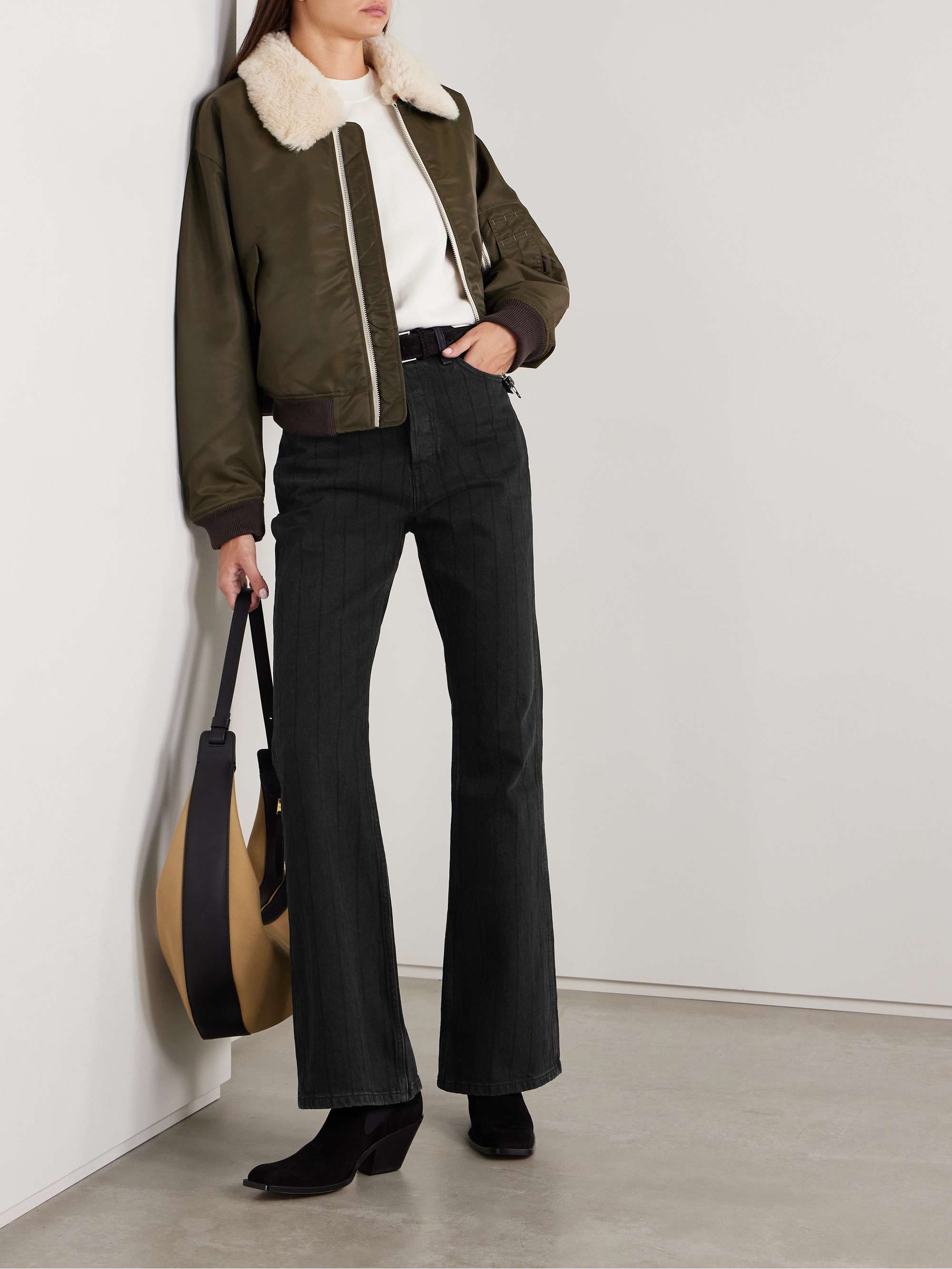 The Riding Jean striped high-rise flared jeans view