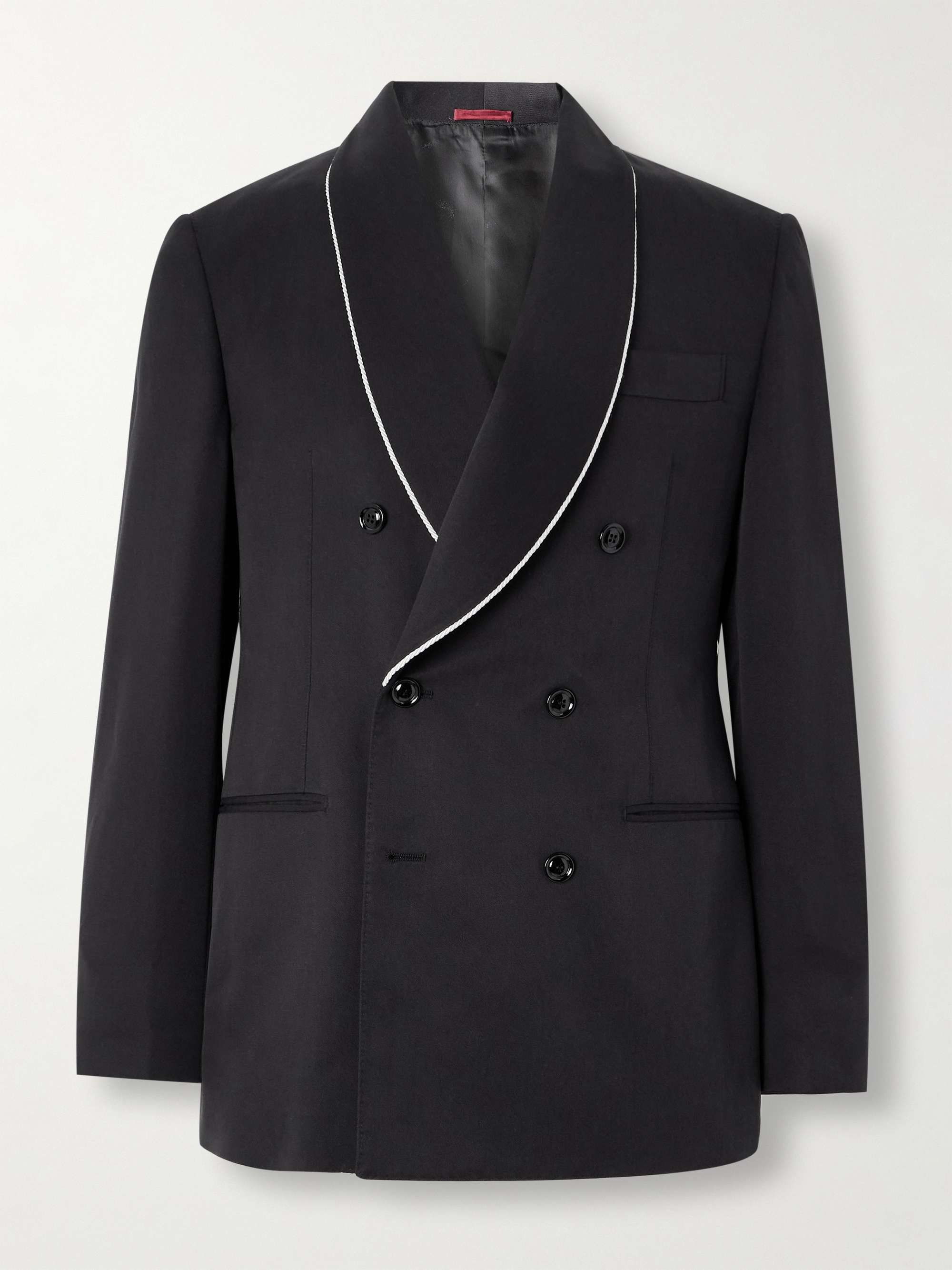 Double-Breasted Shawl-Lapel Silk-Twill Tuxedo Jacket hero visual