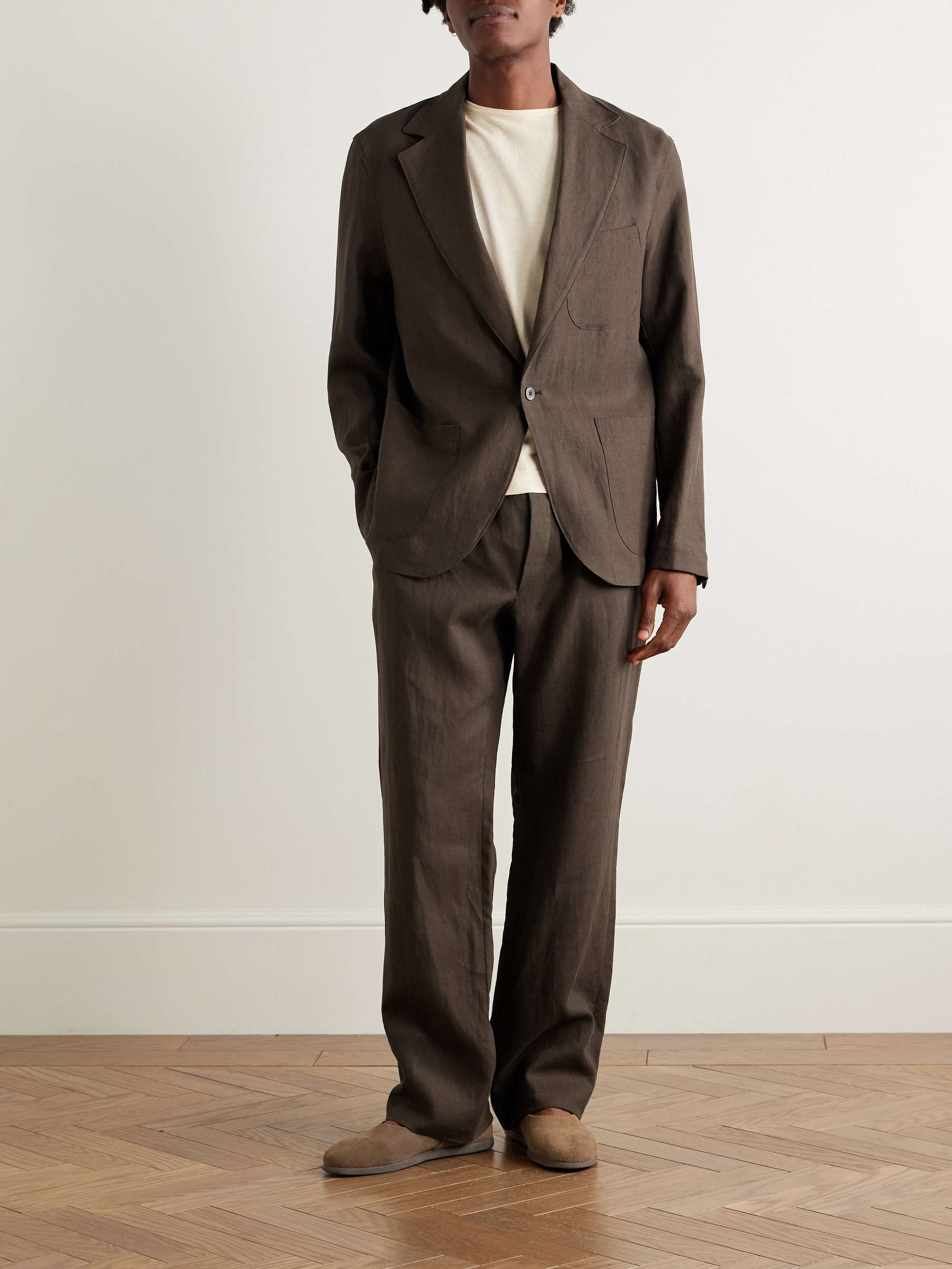 Unstructured Washed-Linen Blazer view