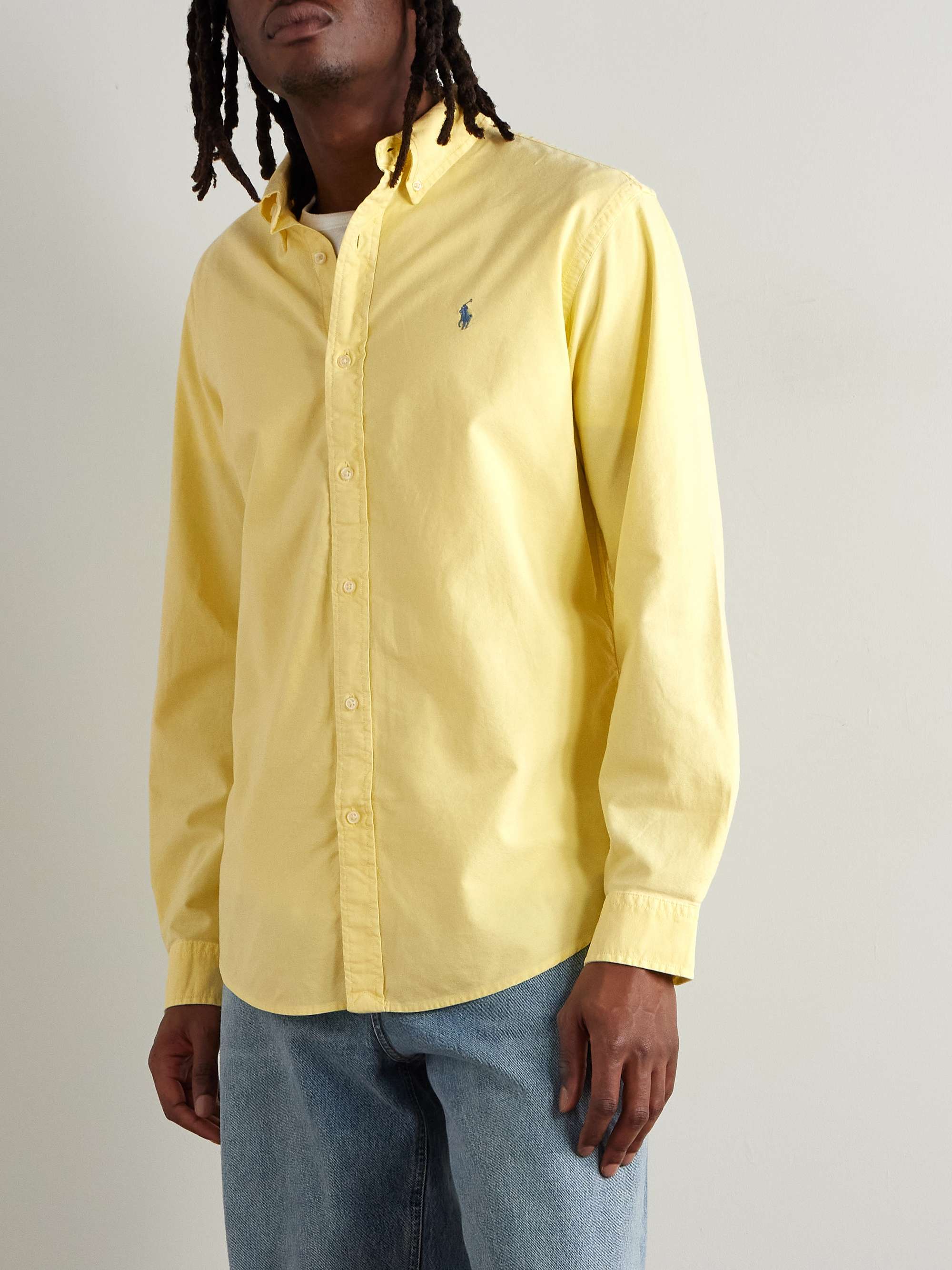 Logo-Embroidered Cotton Oxford Shirt view