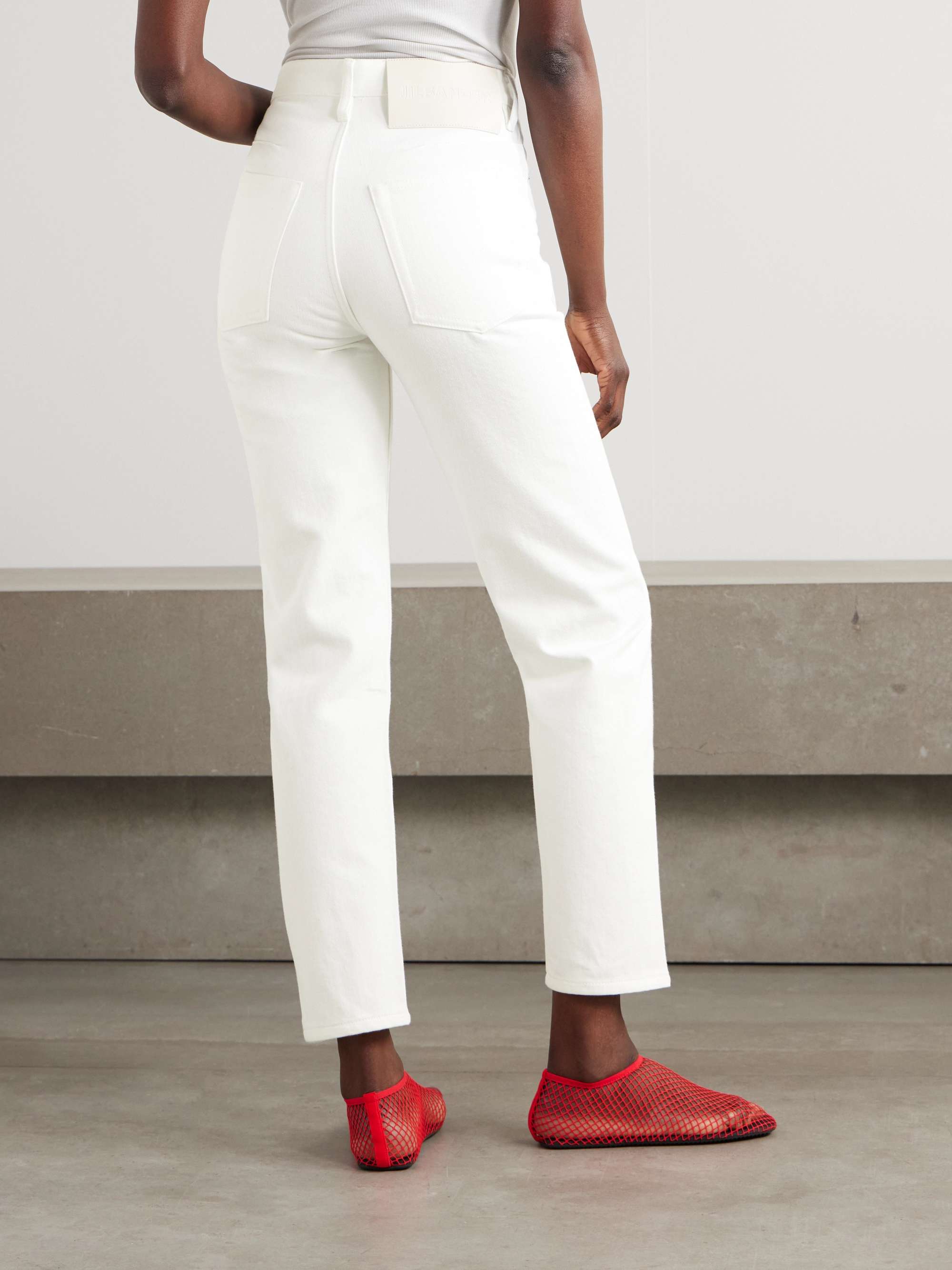 Cropped high-rise straight-leg jeans view