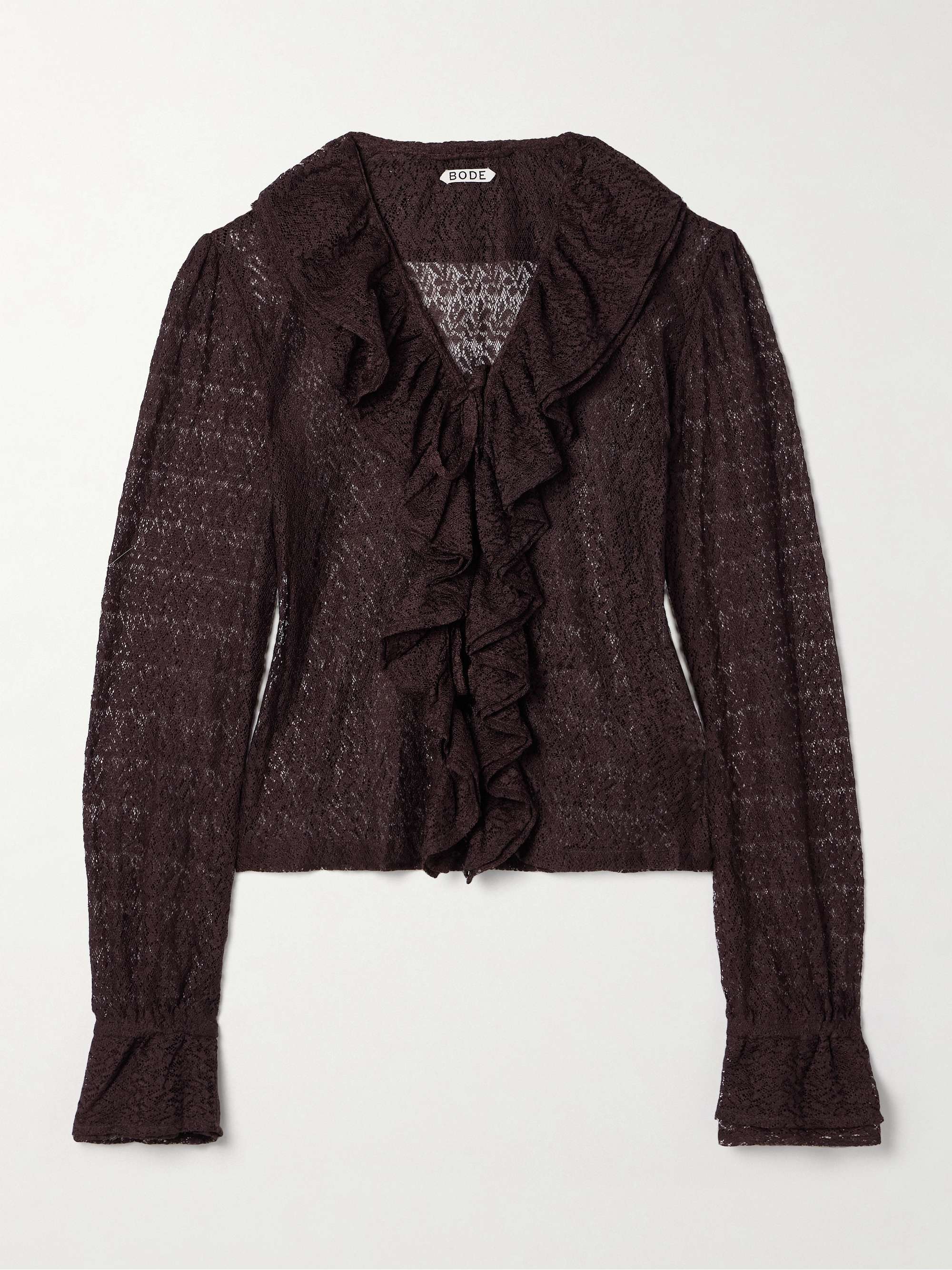Ruffled lace blouse hero visual