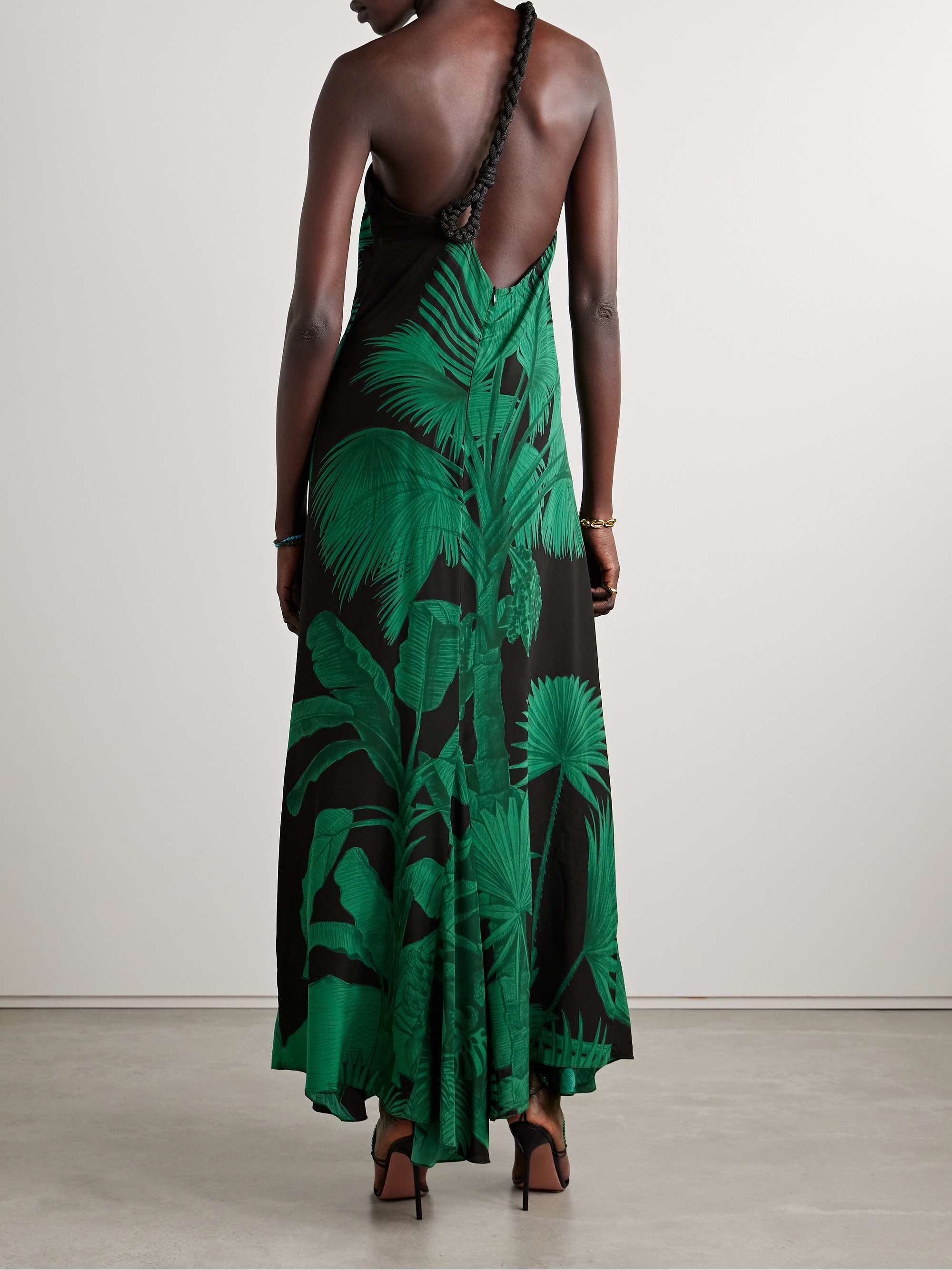Exceptional Joy belted embellished printed silk crepe de chine maxi dress view