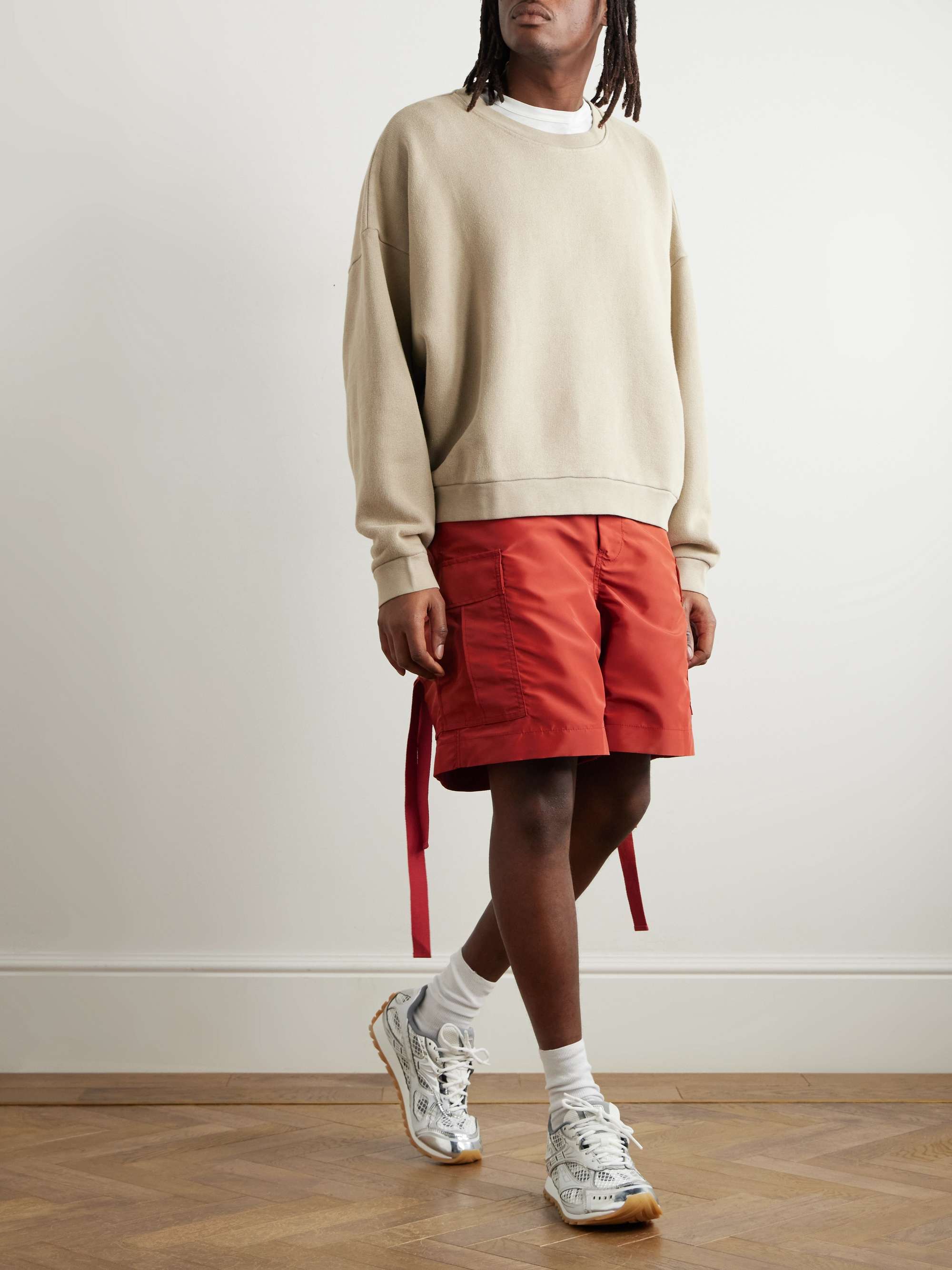 Straight-Leg Belted Nylon-Twill Cargo Shorts view
