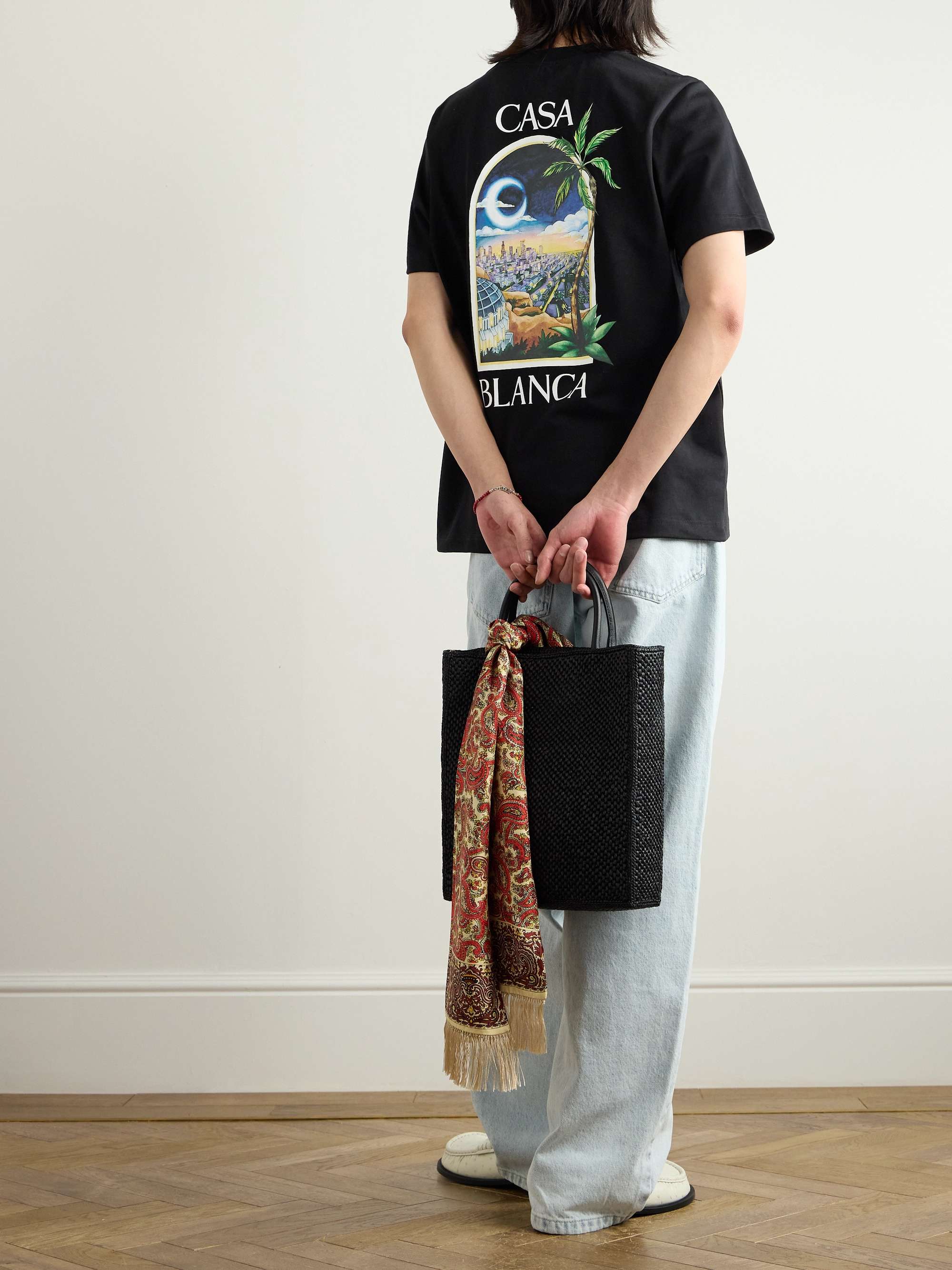 LA Night Oversized Logo-Print Organic Cotton-Jersey T-Shirt view