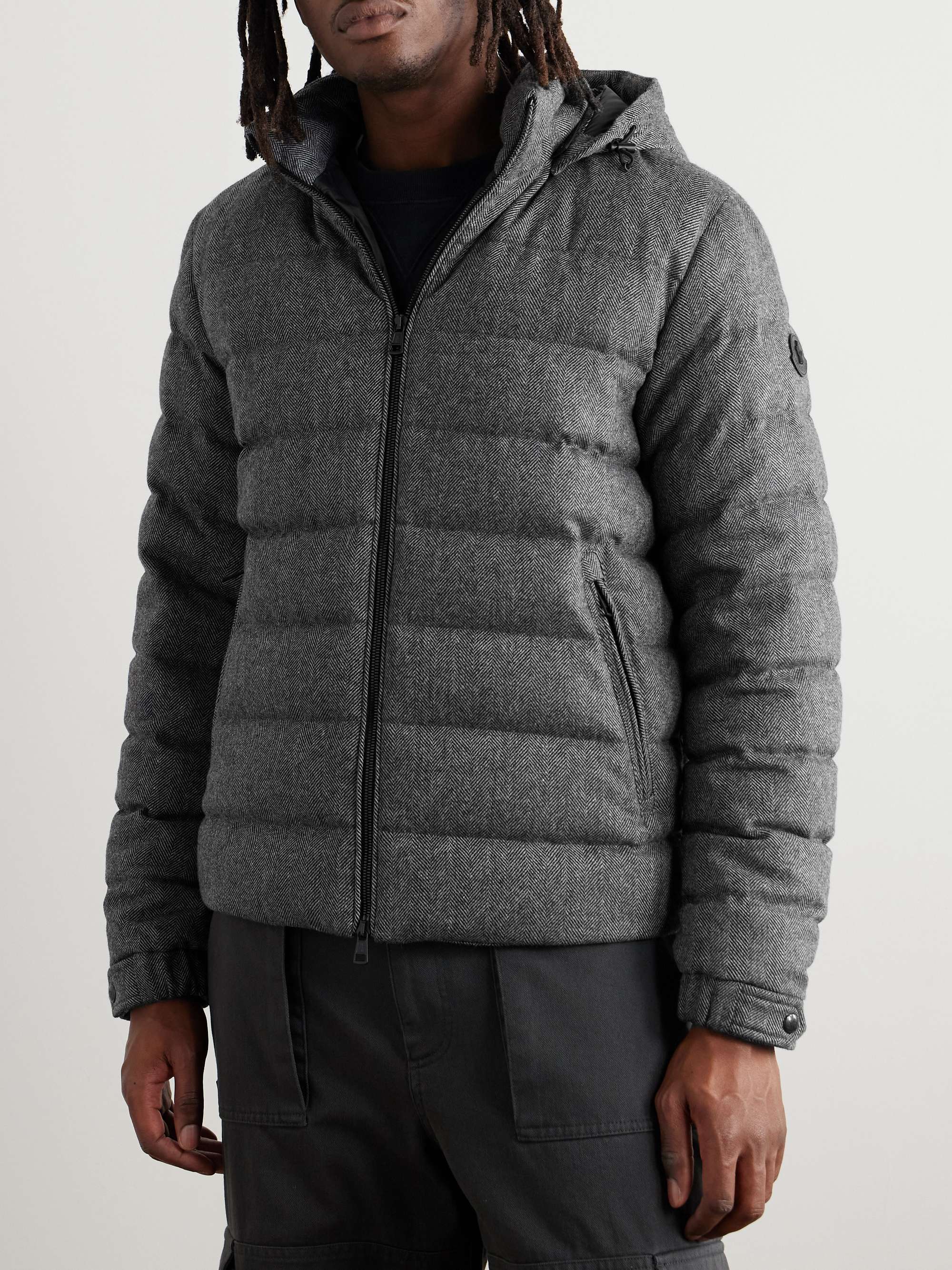 Arneb Herringbone Virgin Wool-Blend Hooded Down Jacket view