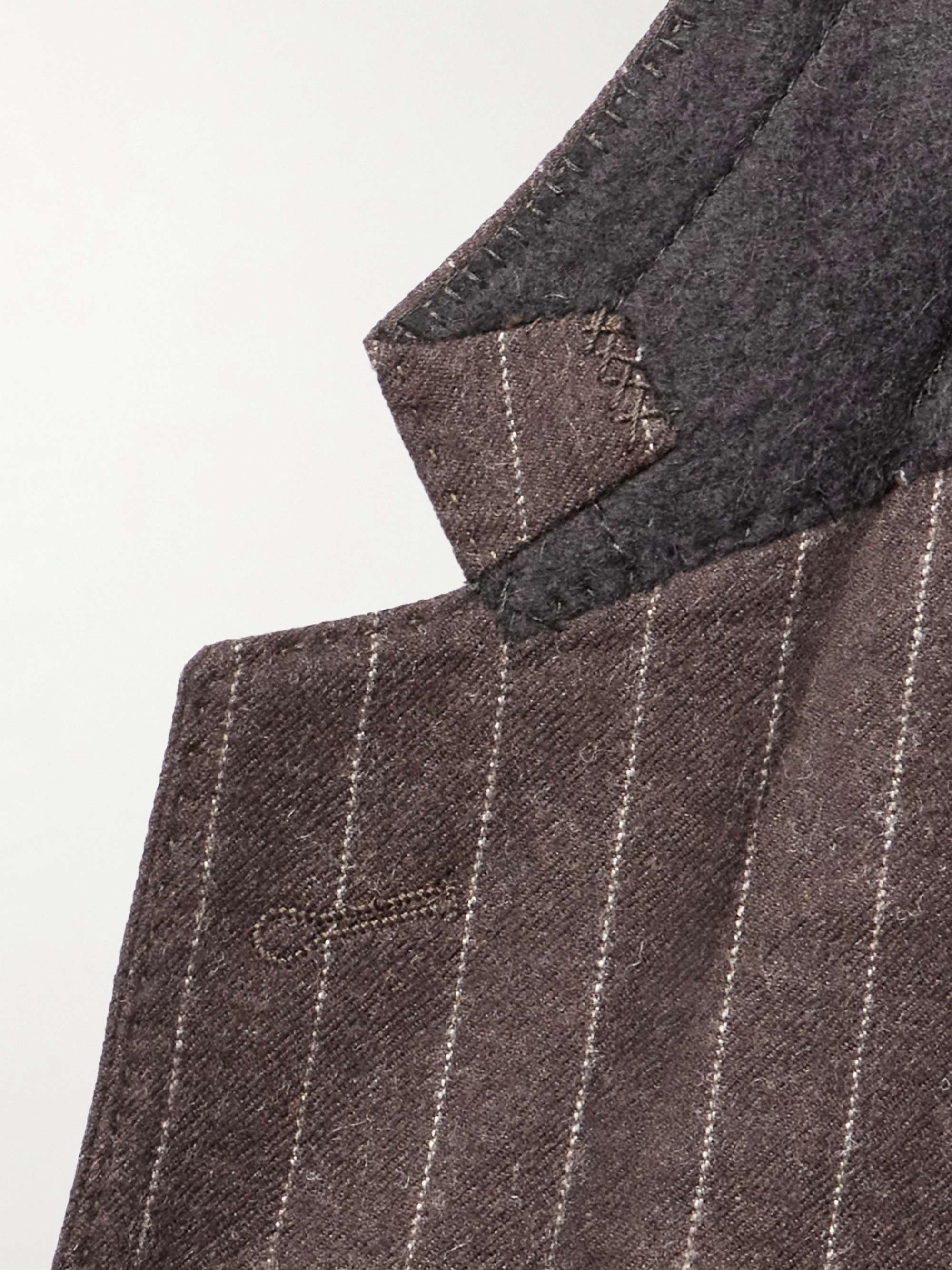 Slim-Fit Pinstriped Wool Suit Jacket view
