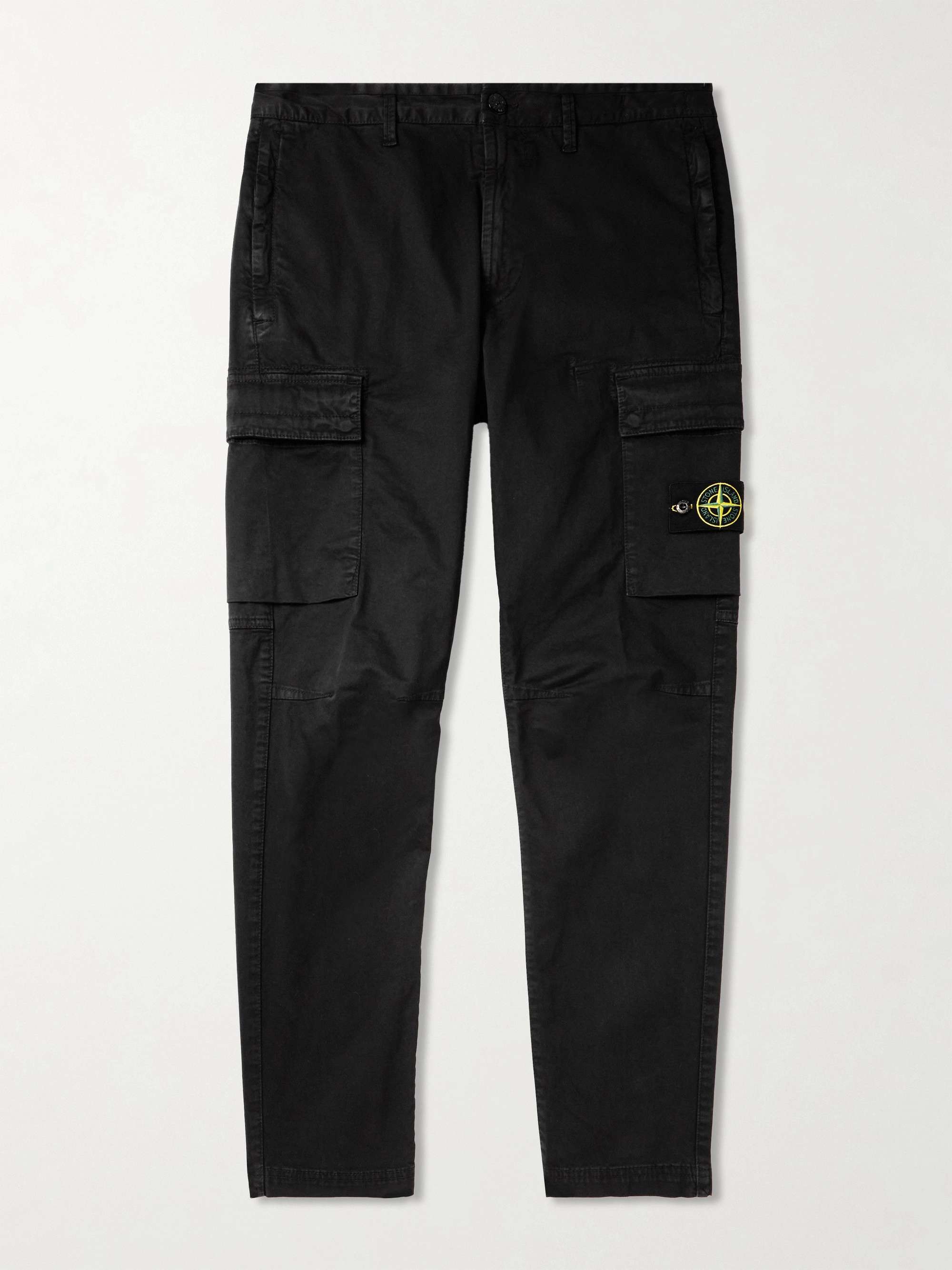 Tapered Stretch-Cotton Cargo Trousers hero visual