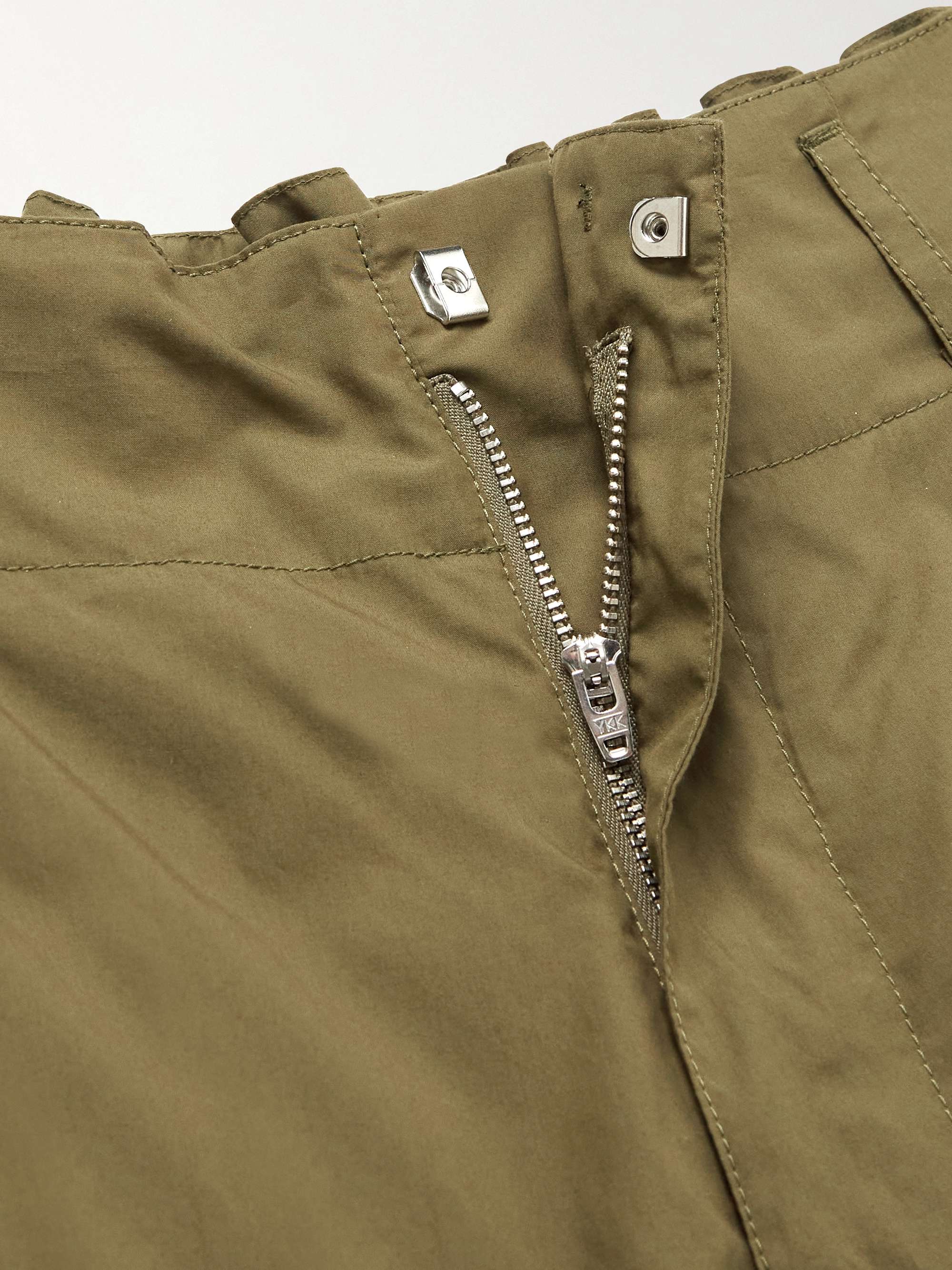 2 Moncler 1952 Straight-Leg Pleated Cotton-Poplin Shorts view