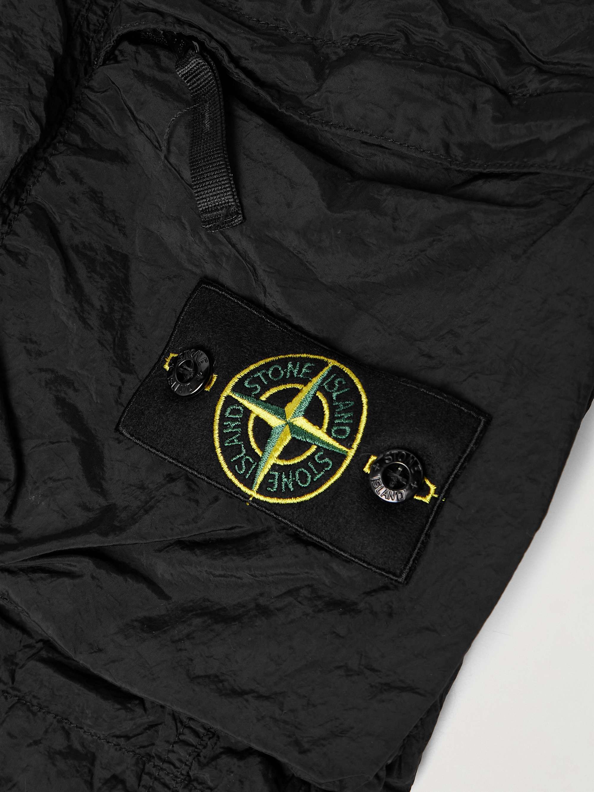 Straight-Leg Logo-Appliquéd Garment-Dyed ECONYL® Nylon Metal Shorts view