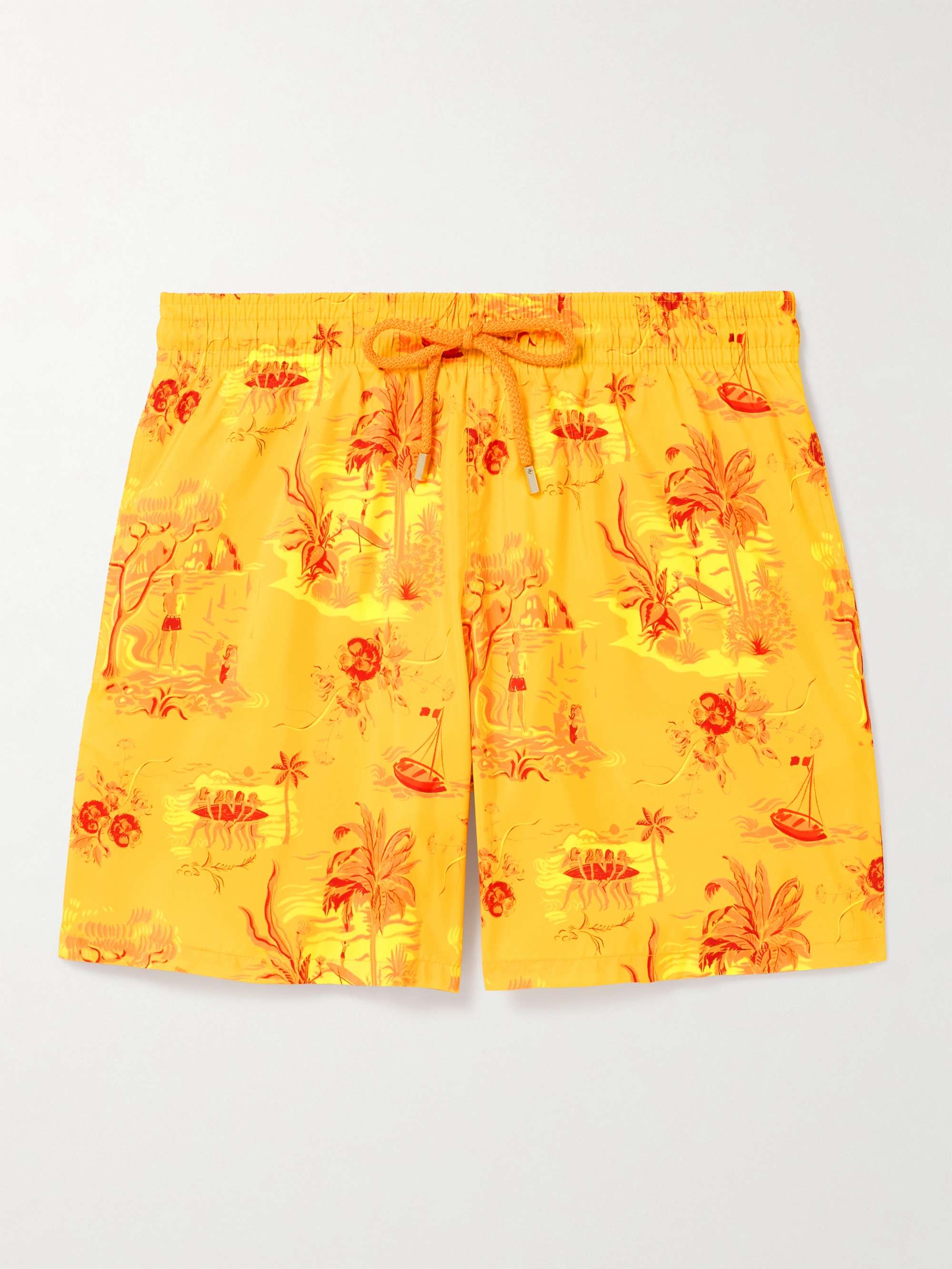 Mahina Straight-Leg Mid-Length Printed Recycled Swim Shorts hero visual