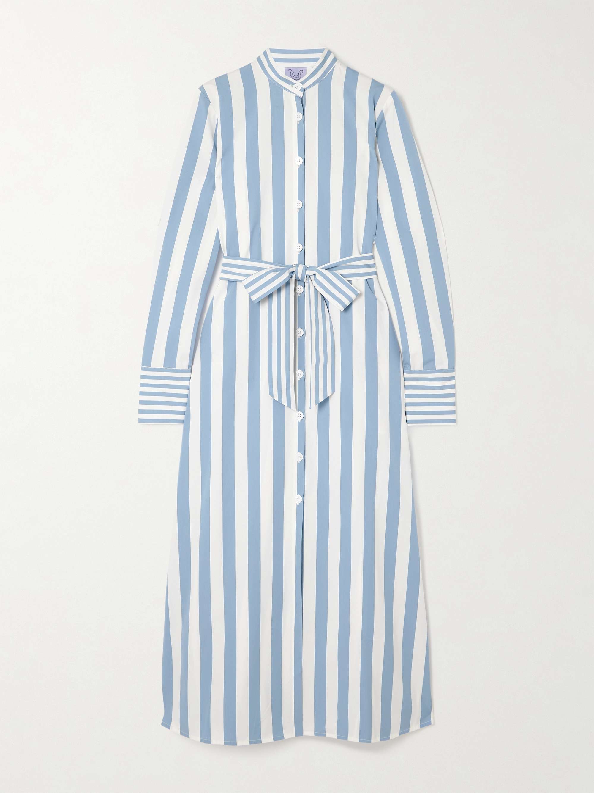 Alla belted striped cotton-poplin maxi shirt dress hero visual