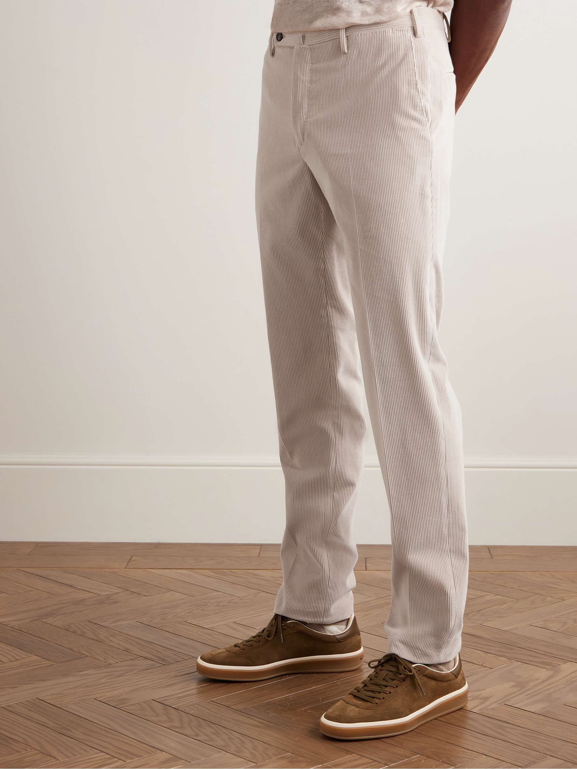 Venezia 1951 Tapered Cotton and Cashmere-Blend Corduroy Trousers view