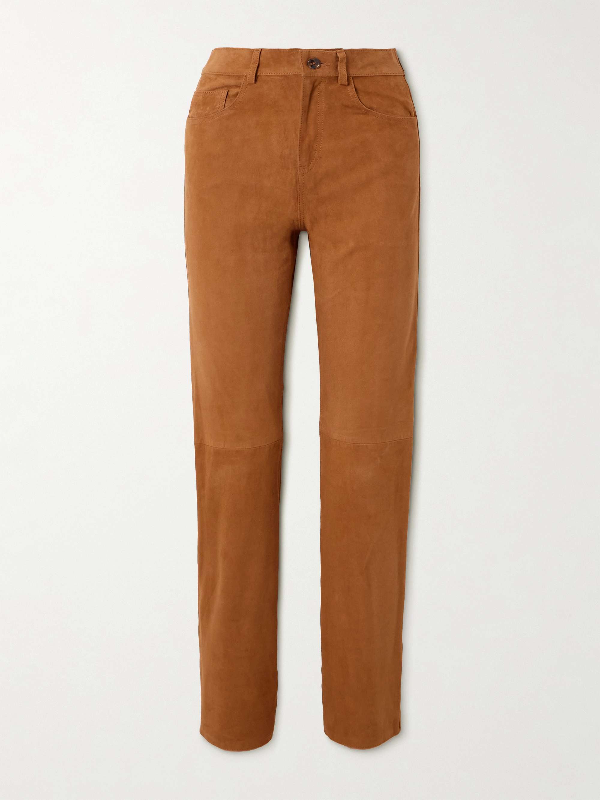 Viva Paso paneled suede straight-leg pants hero visual