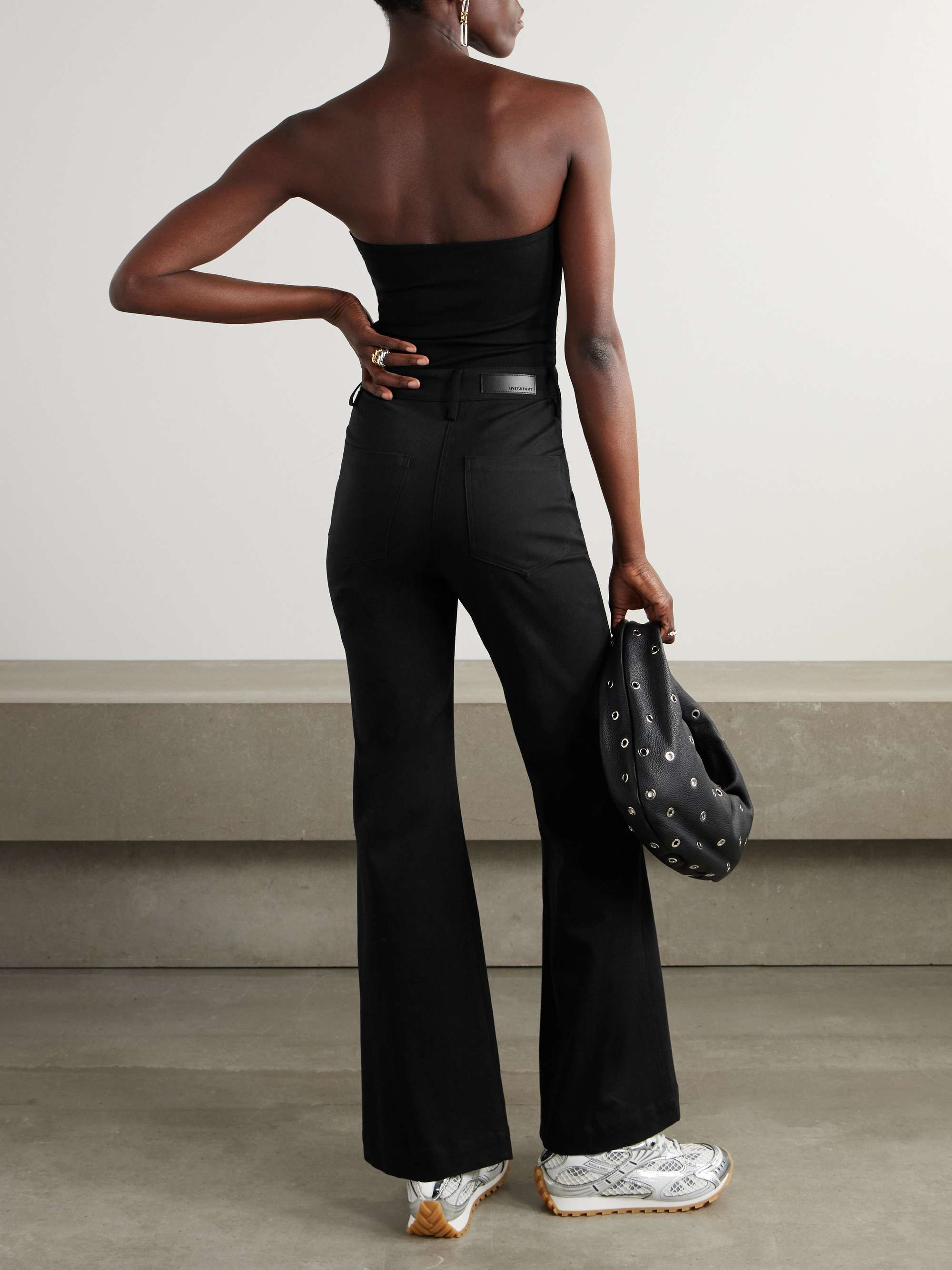 Dynamite strapless cotton-blend twill jumpsuit view