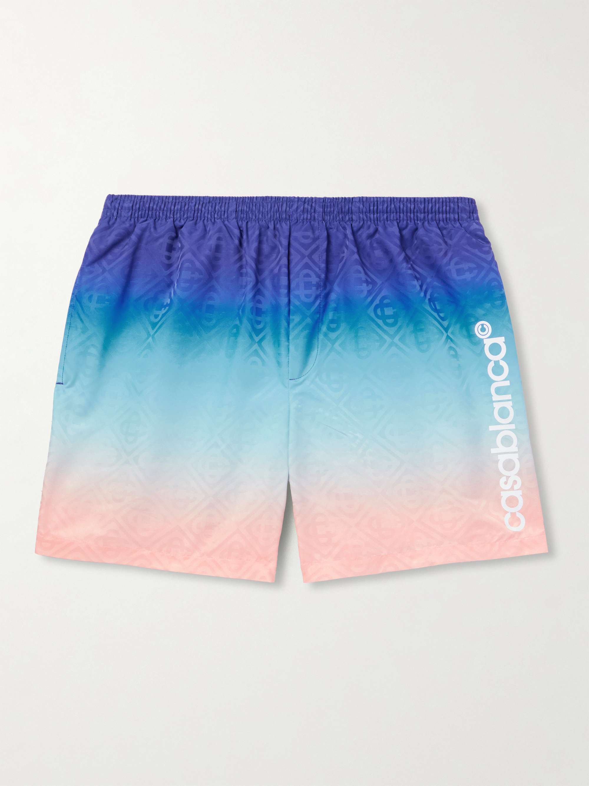 Straight-Leg Mid-Length Dégradé Logo-Print Swim Shorts hero visual