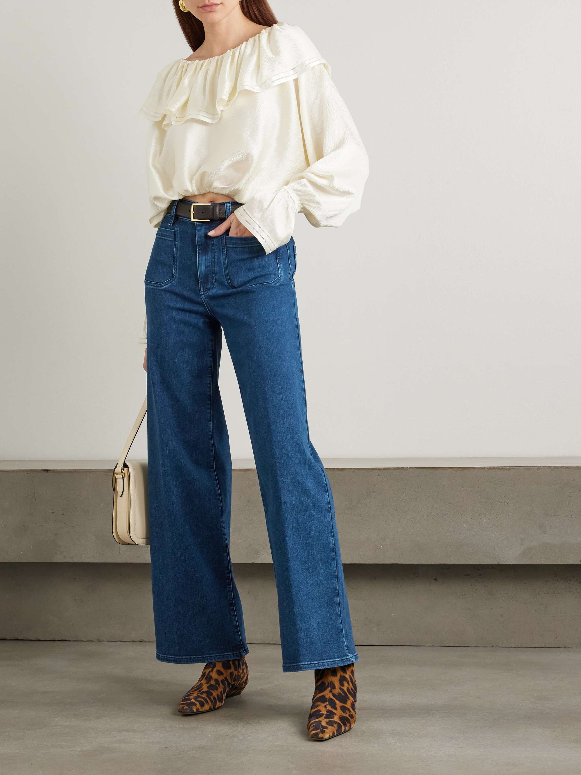 Le Slim Palazzo Modernist Pocket high-rise wide-leg jeans view