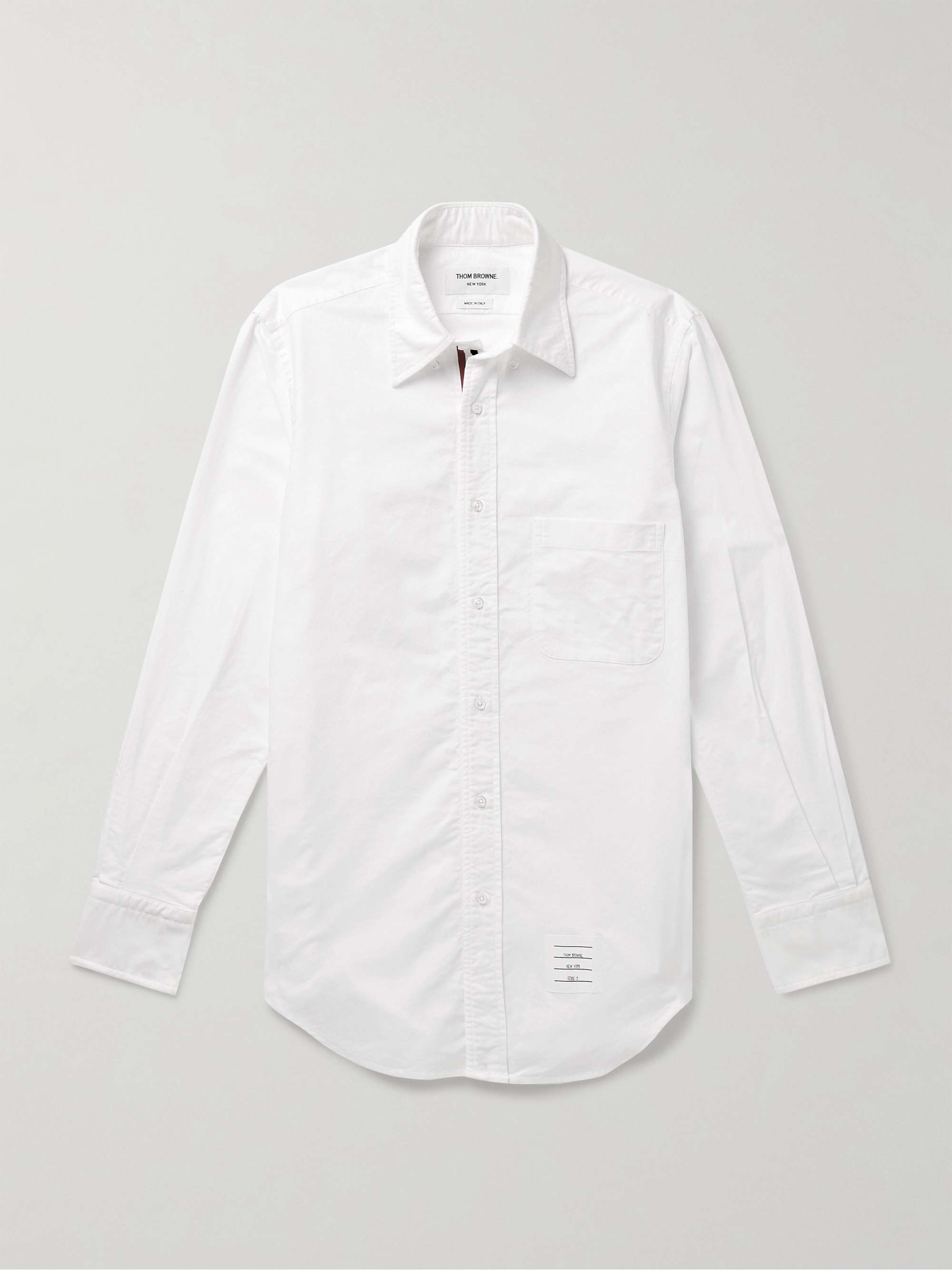 Slim-Fit Button-Down Collar Logo-Appliquéd Cotton Oxford Shirt hero visual