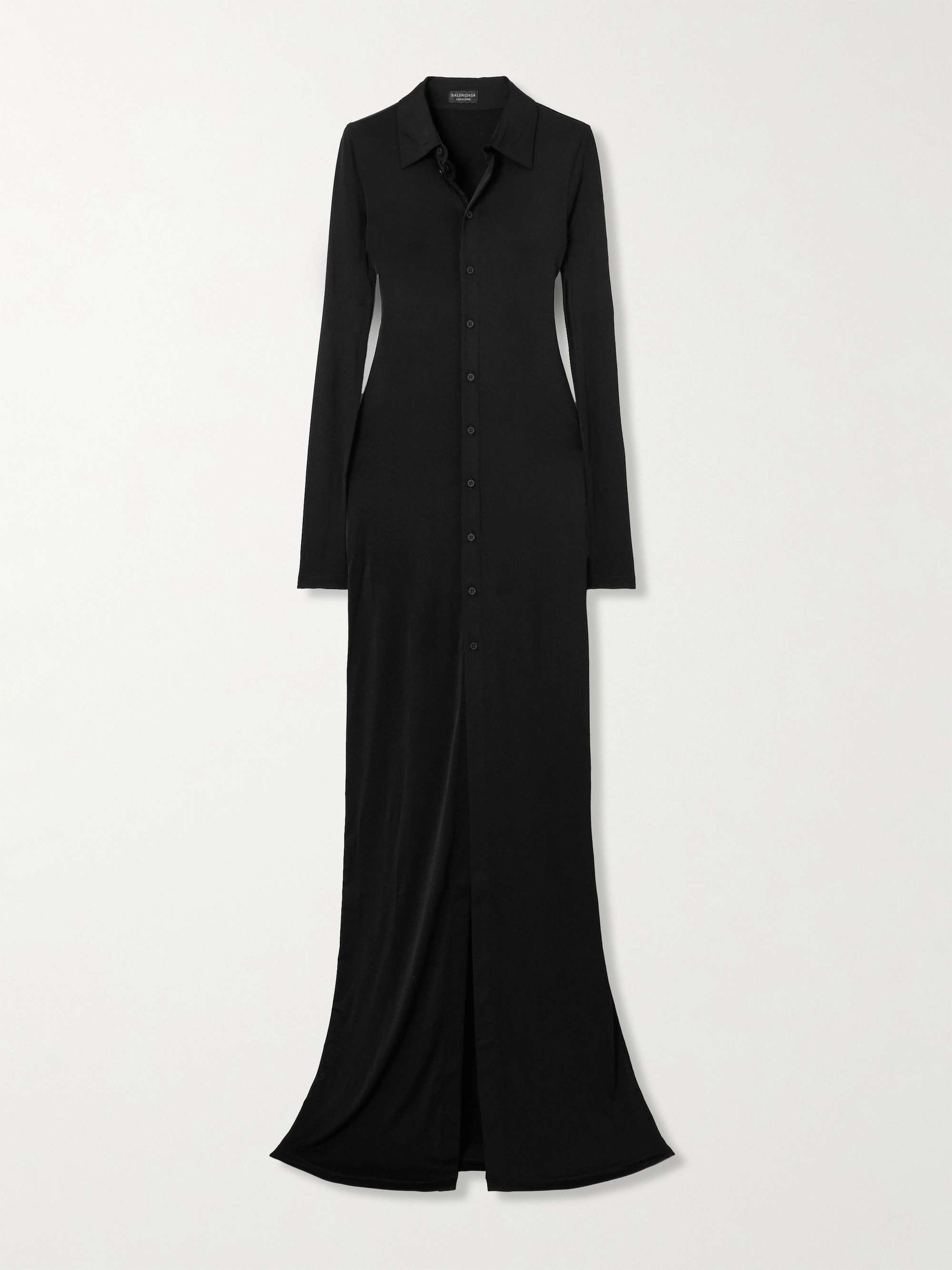 Stretch-jersey maxi shirt dress hero visual