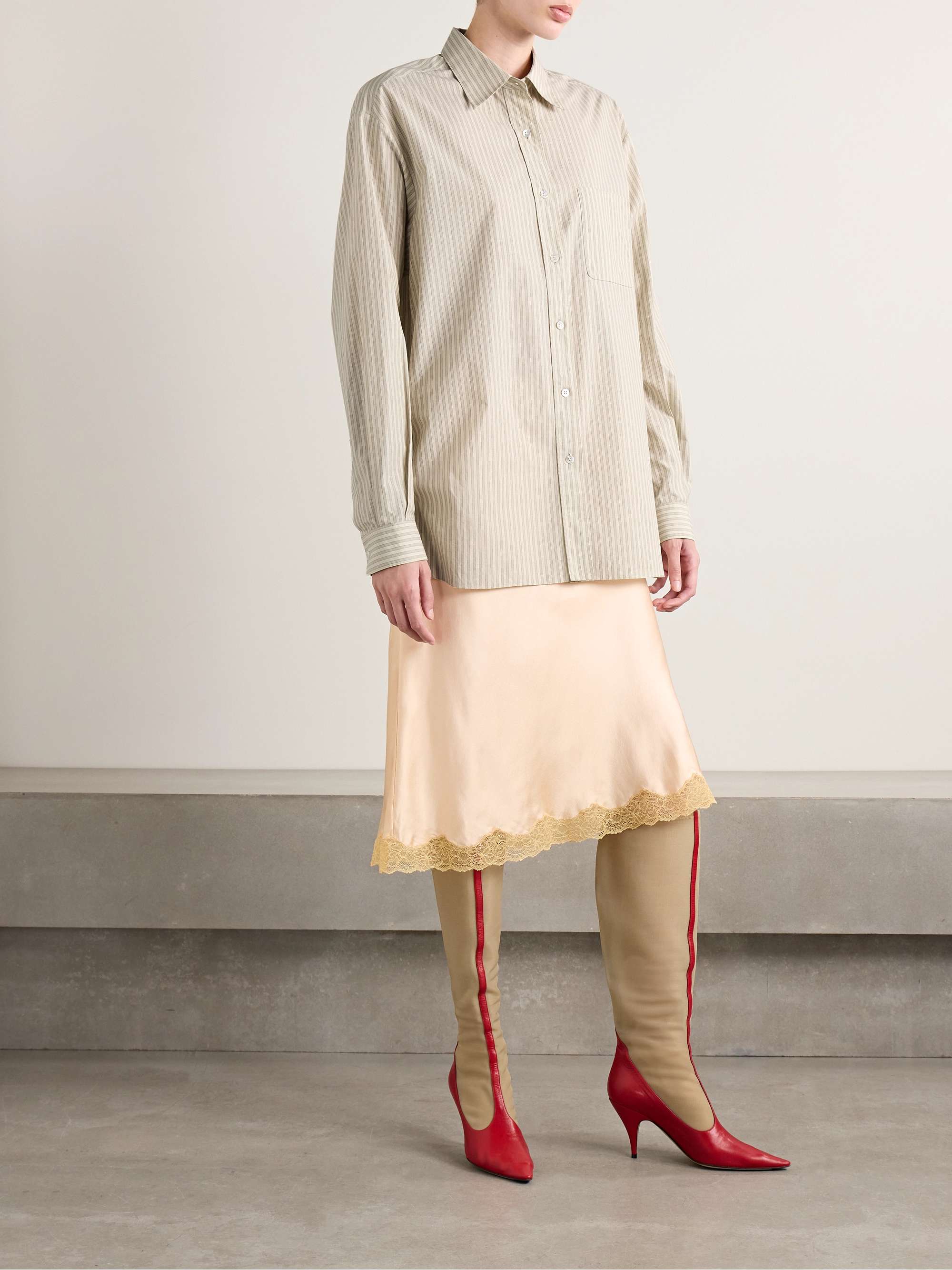Nesson striped organic cotton-poplin shirt view