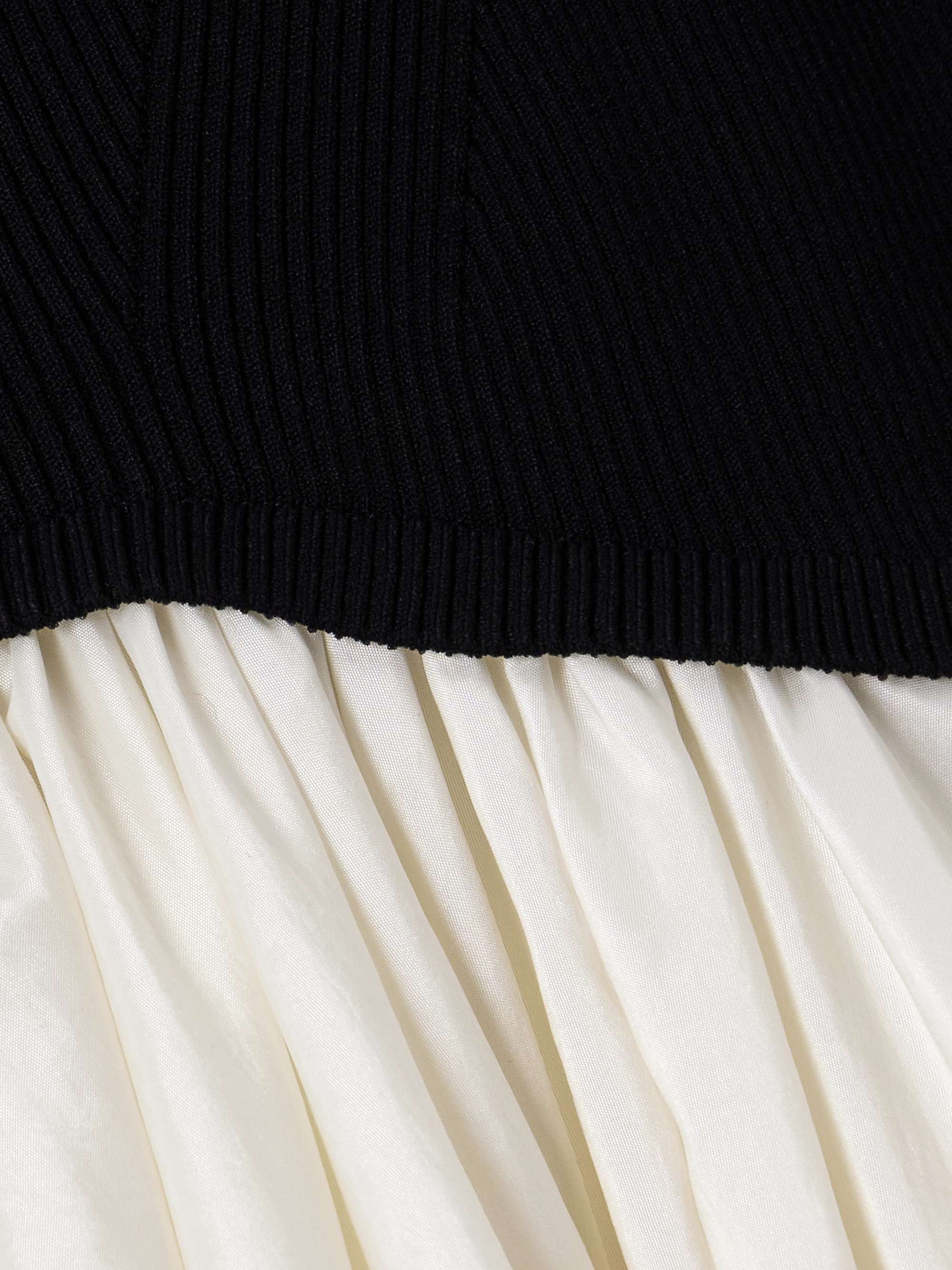 Kenlie ribbed-knit and taffeta midi dress view