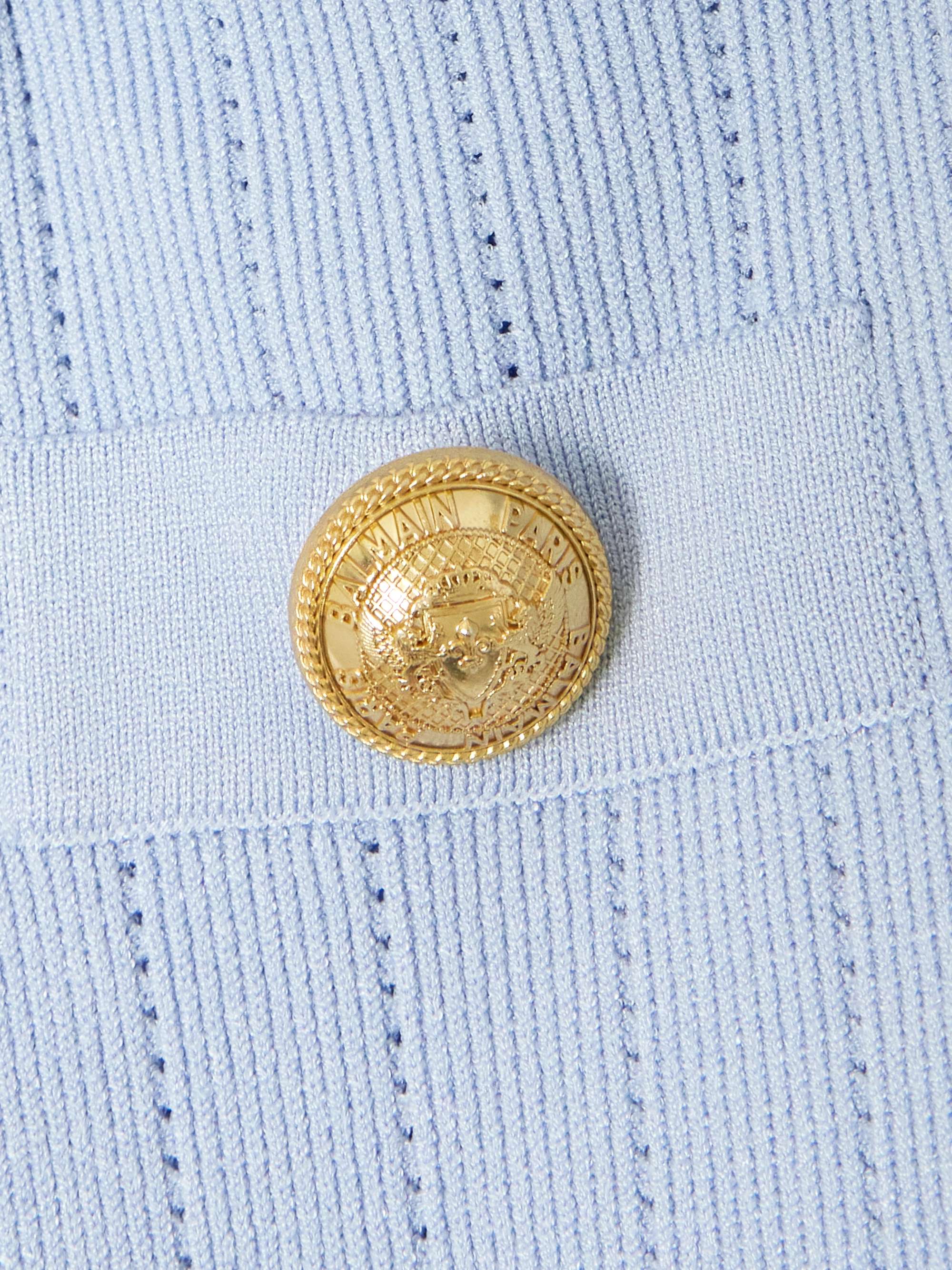Button-embellished ribbed-knit mini skirt view