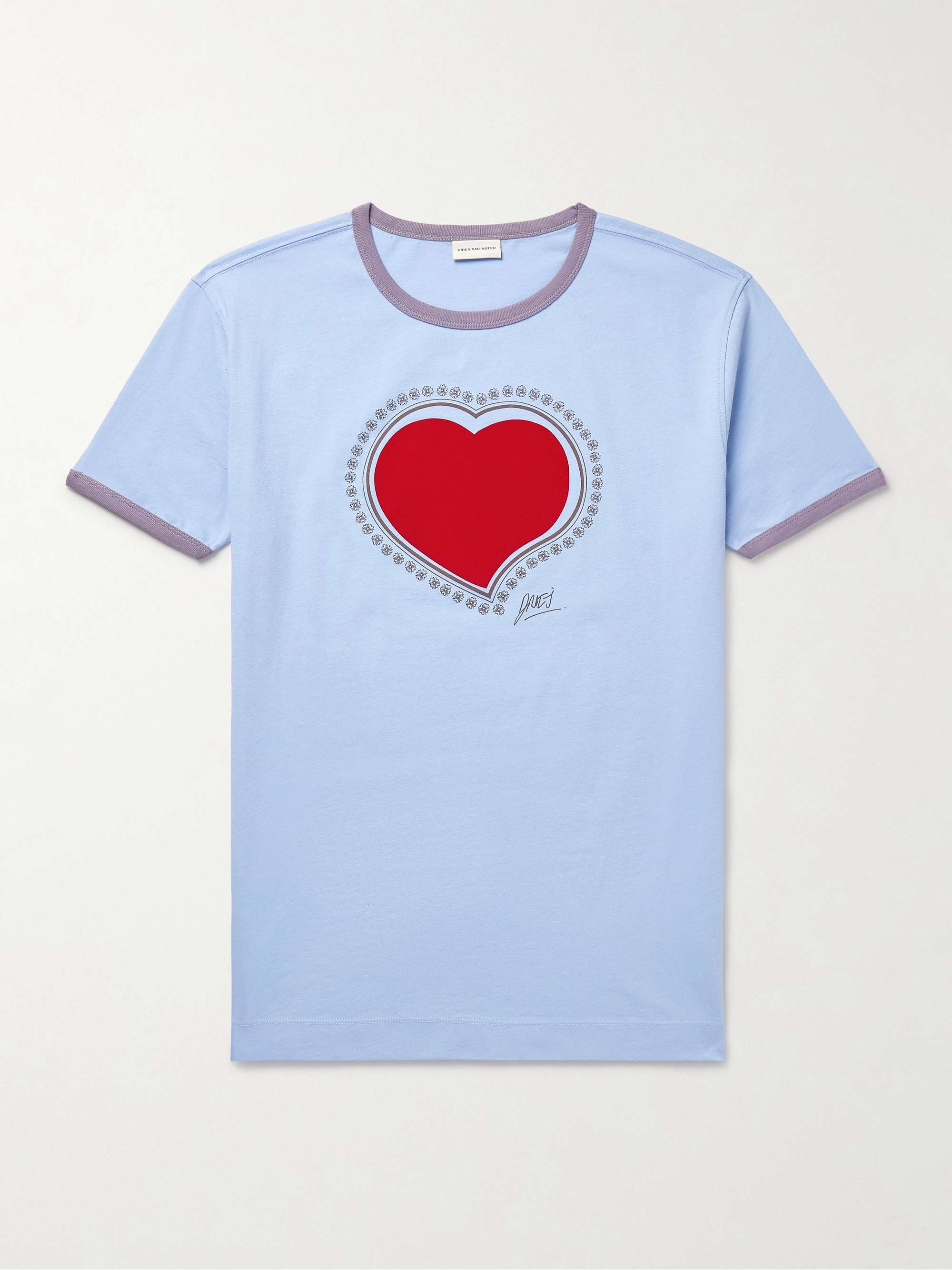 Slim-Fit Appliquéd Printed Cotton-Jersey T-Shirt hero visual