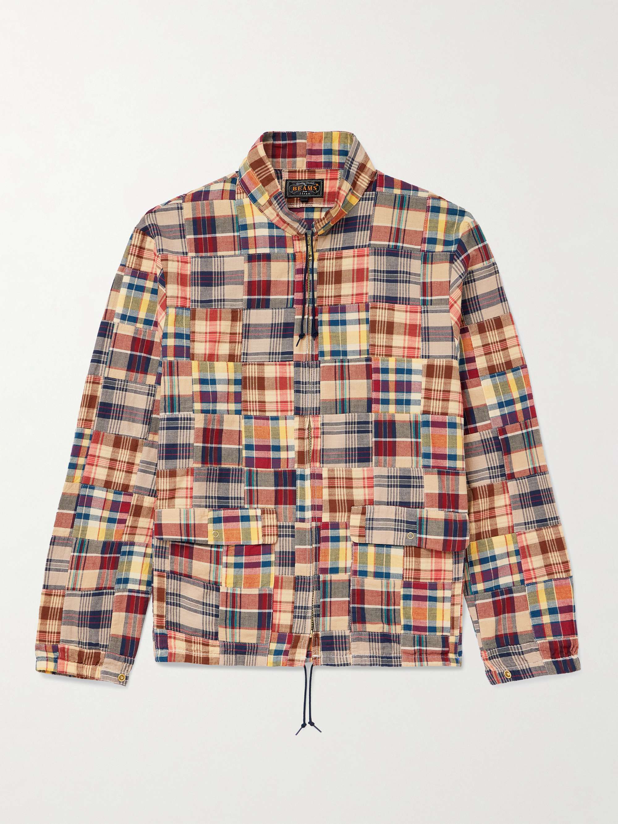 Swing Checked Patchwork Cotton-Madras Jacket hero visual