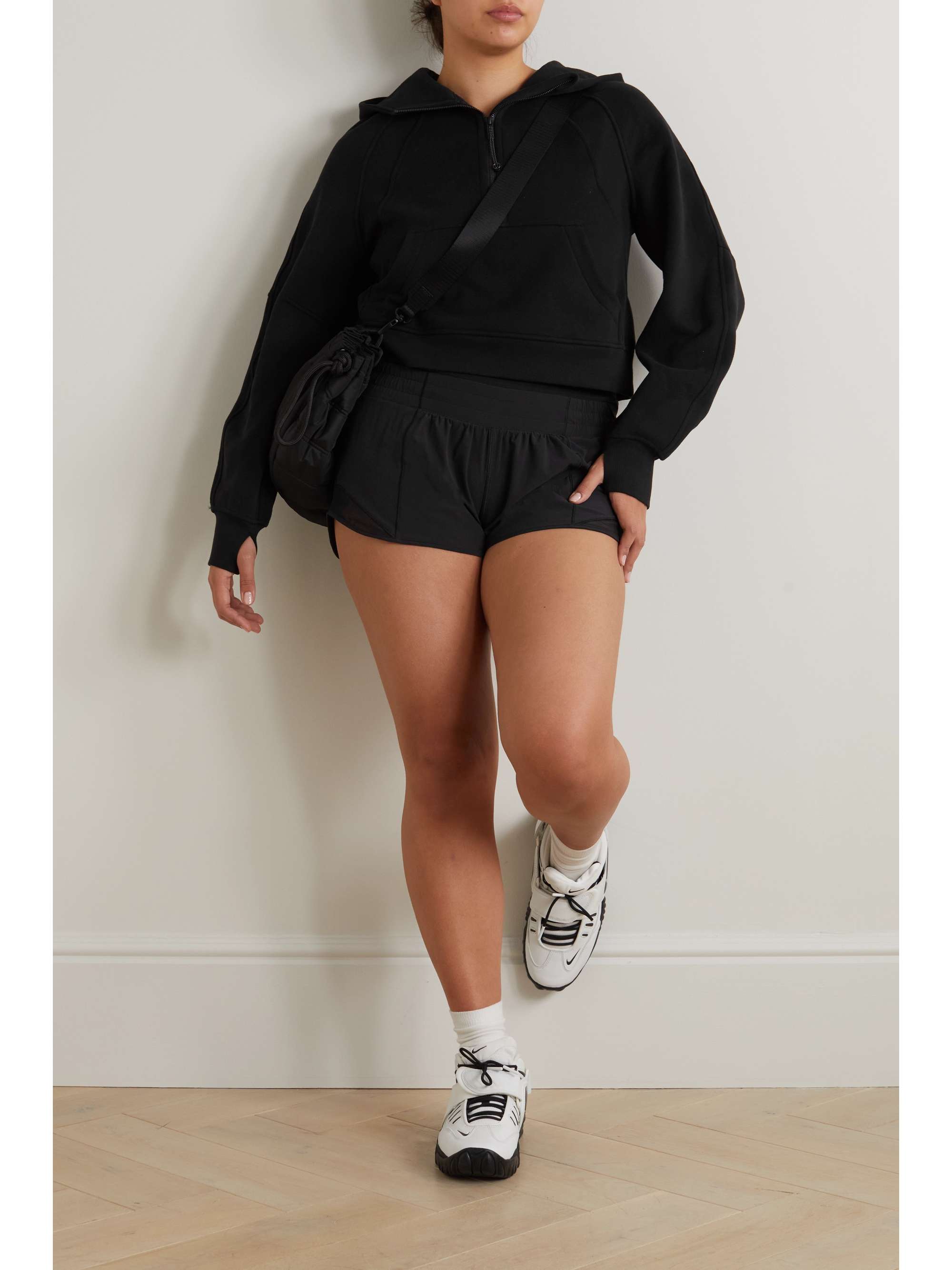 Hotty Hot low-rise mesh-paneled stretch recycled-Swift shorts view