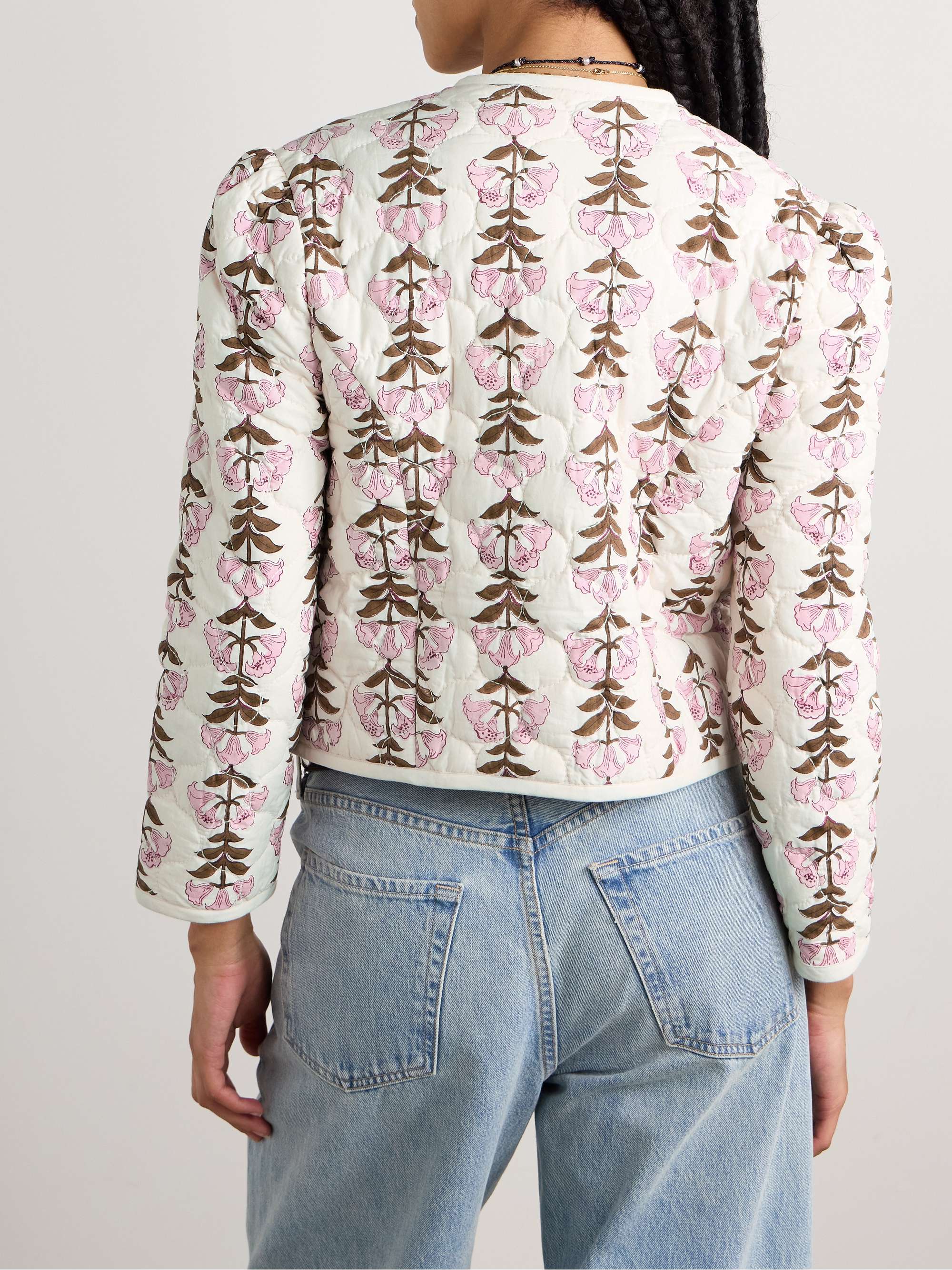 Dorian quilted floral-print cotton jacket view
