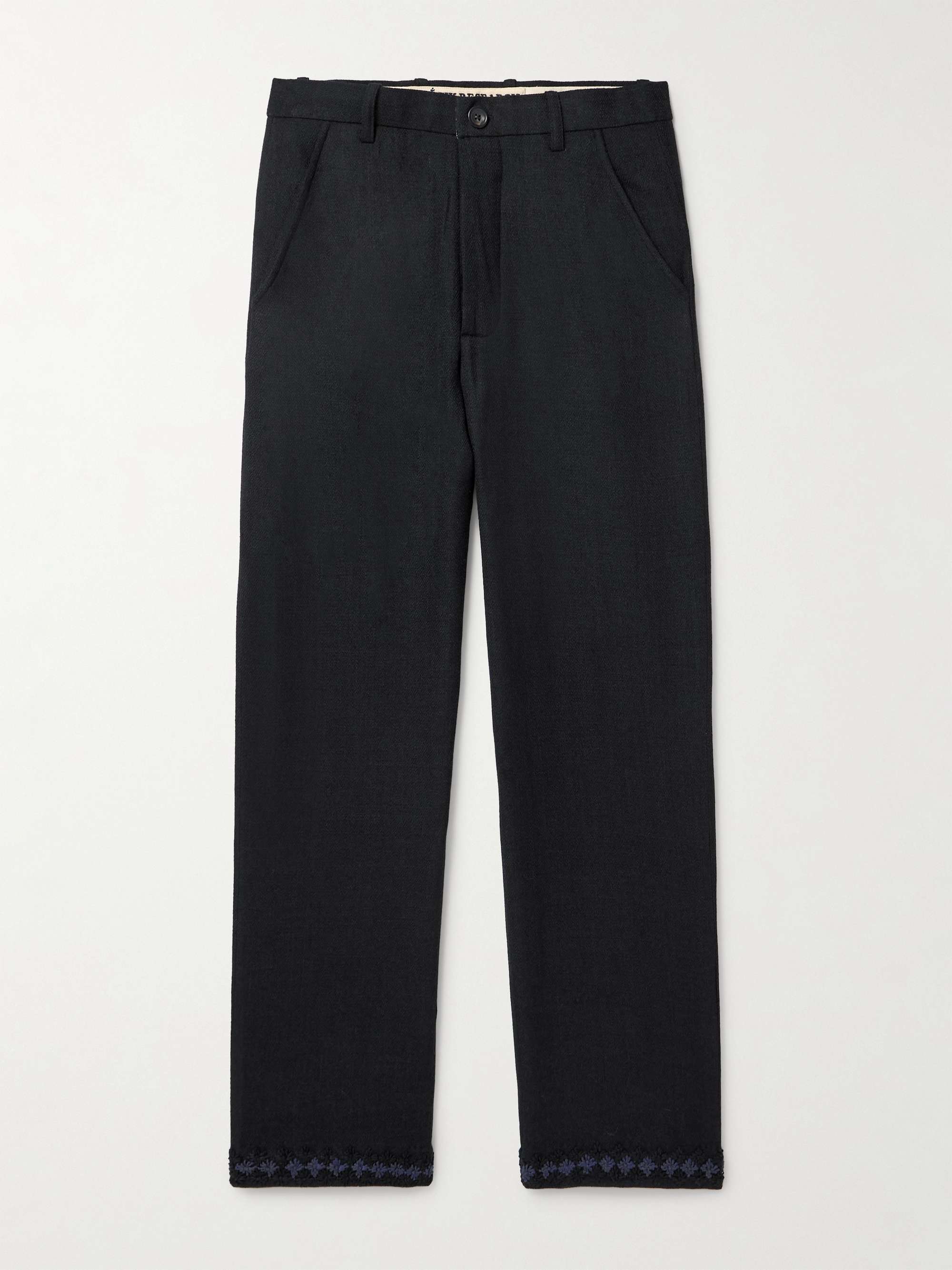 Straight-Leg Wool-Flannel Suit Trousers hero visual