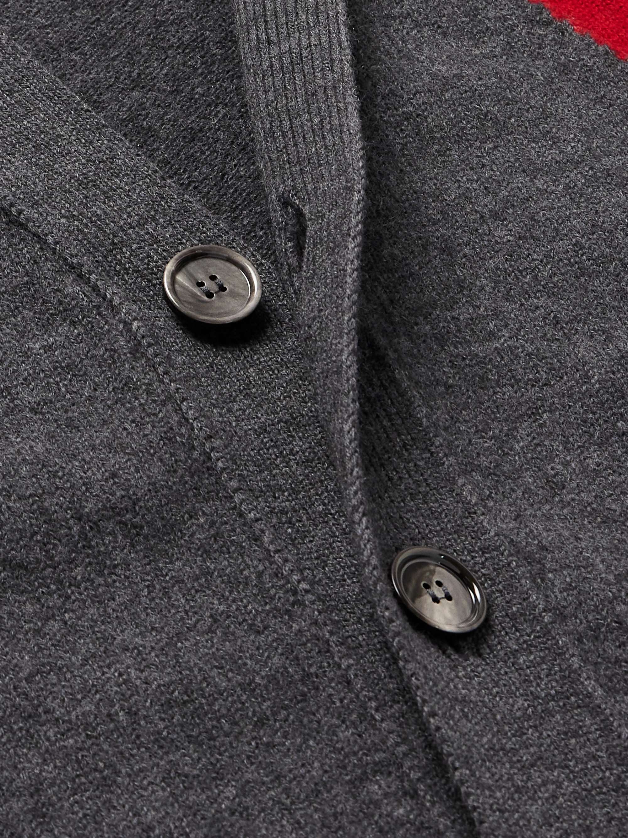 Logo-Intarsia Merino Wool Cardigan view