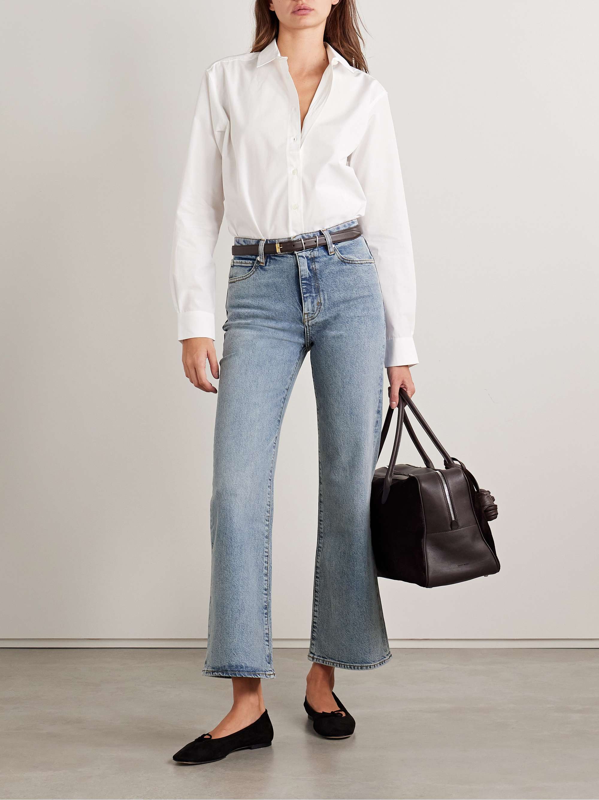 The Pixie Arrow cropped high-rise bootcut jeans view