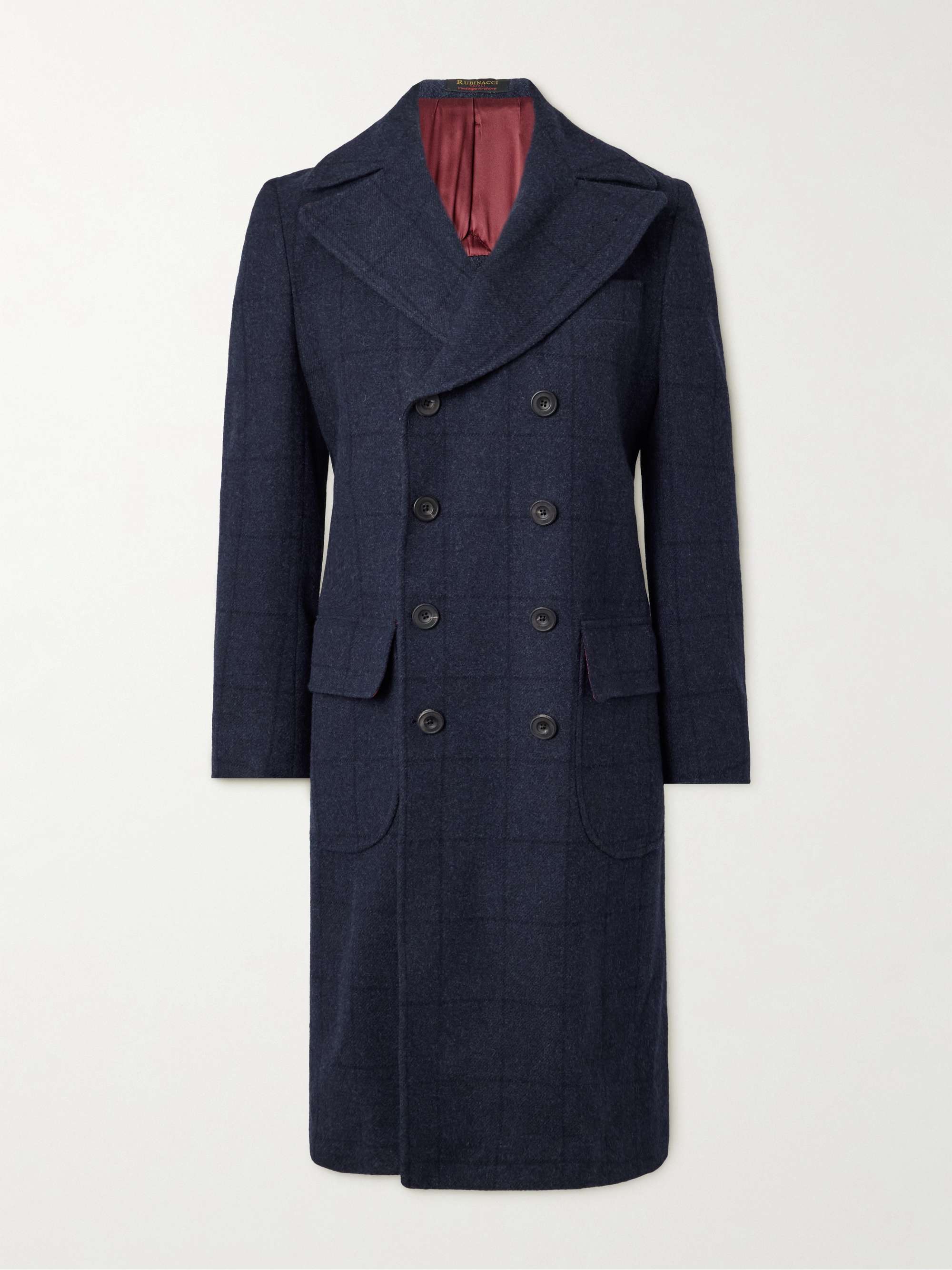 Ulster Double-Breasted Checked Wool Coat hero visual