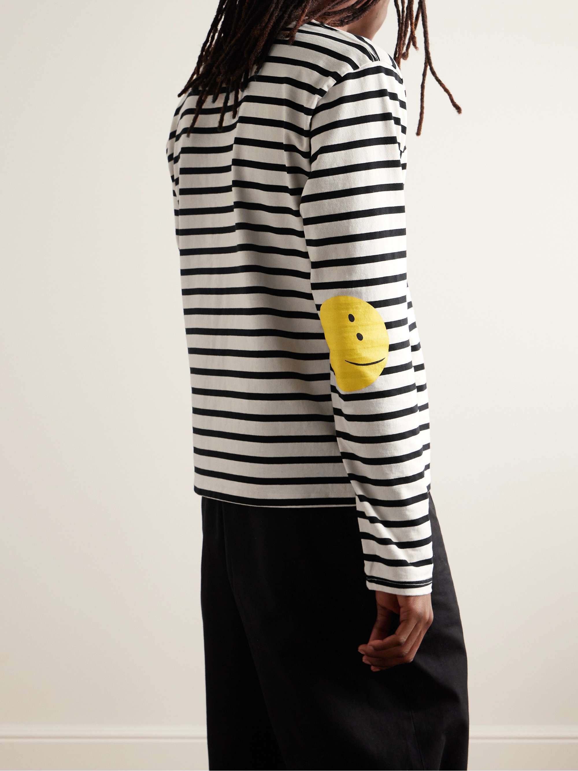 Printed Striped Cotton-Jersey T-Shirt view