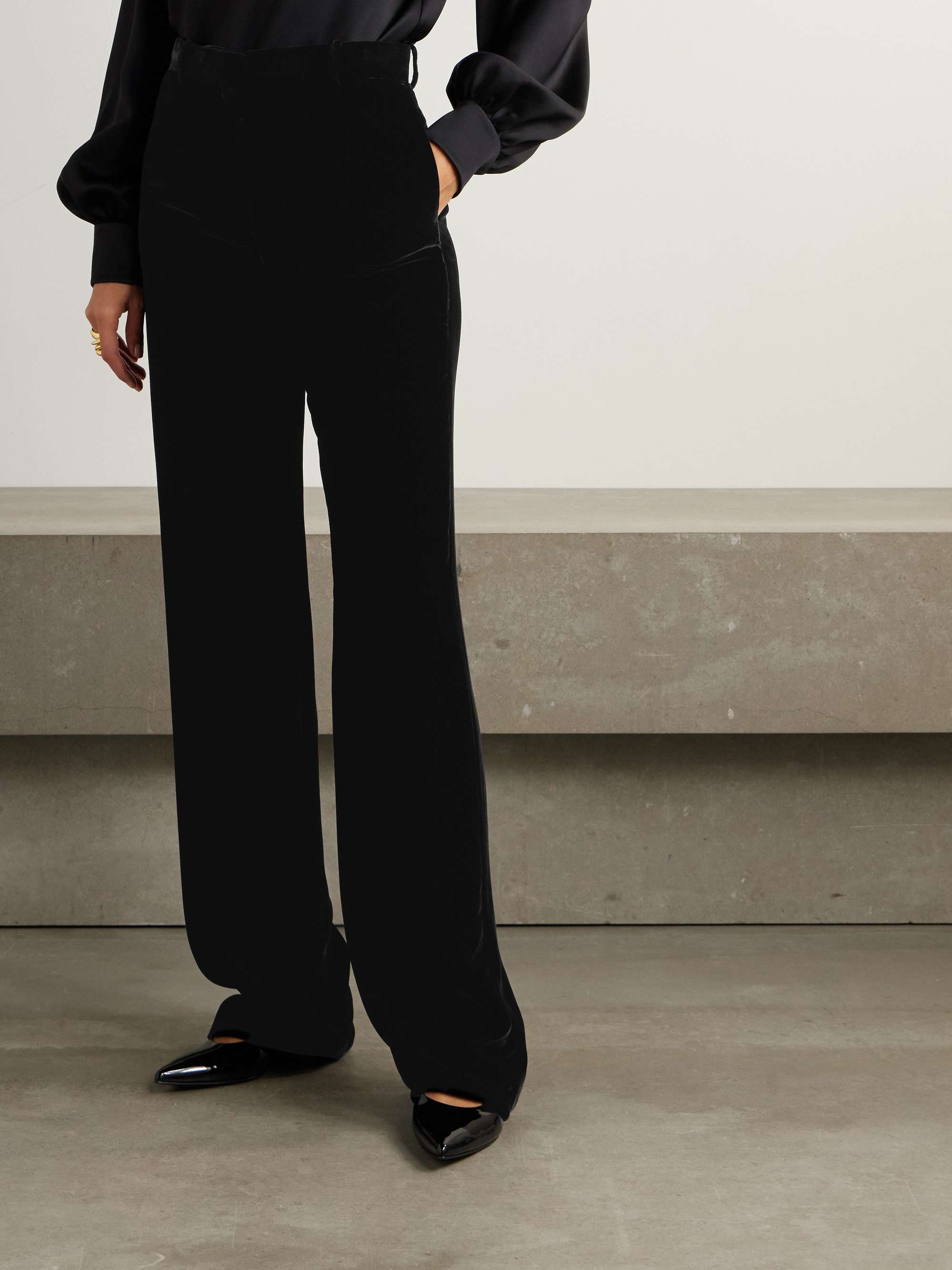 Goldie velvet wide-leg pants view