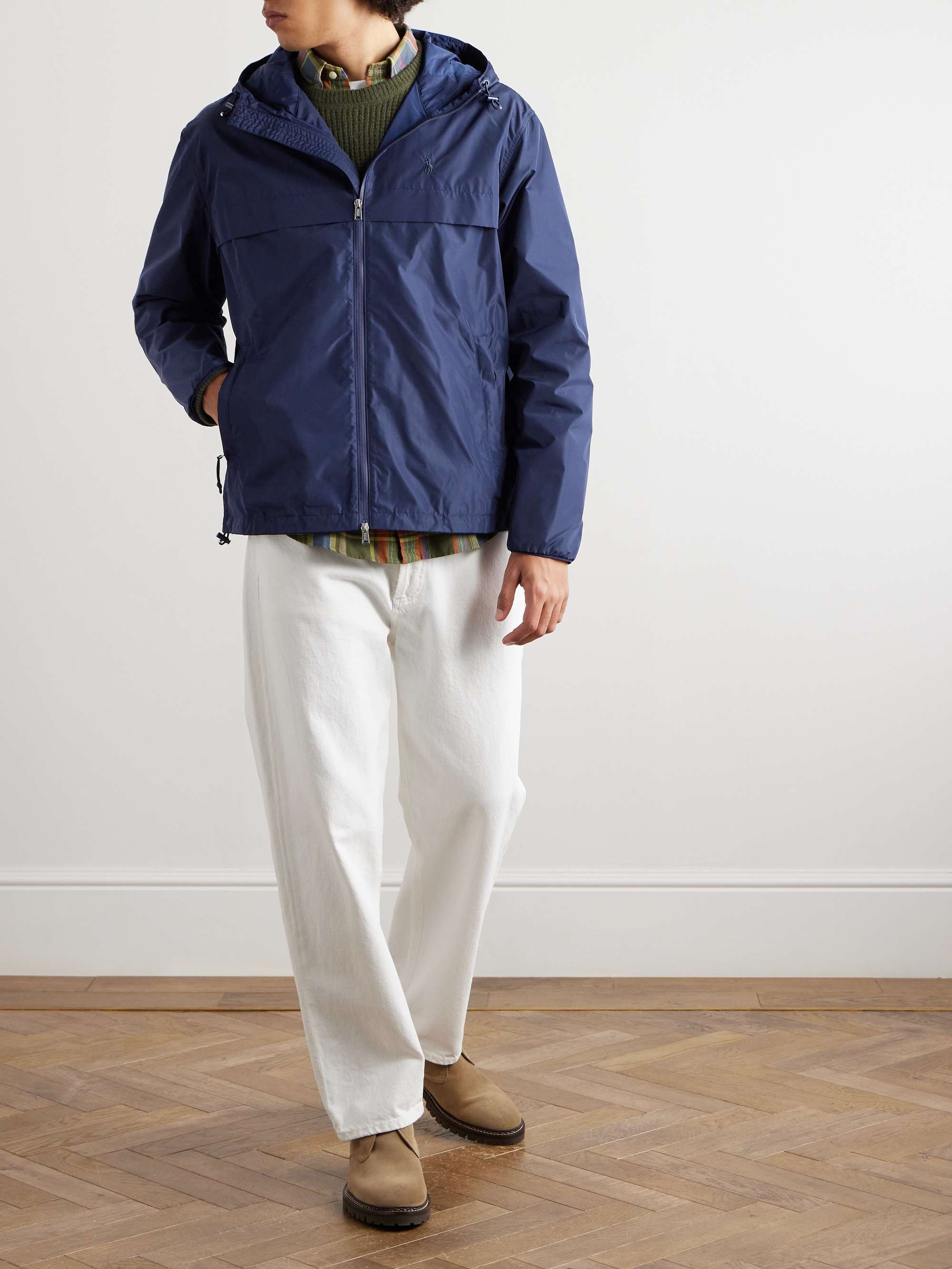 Logo-Embroidered Shell Jacket view