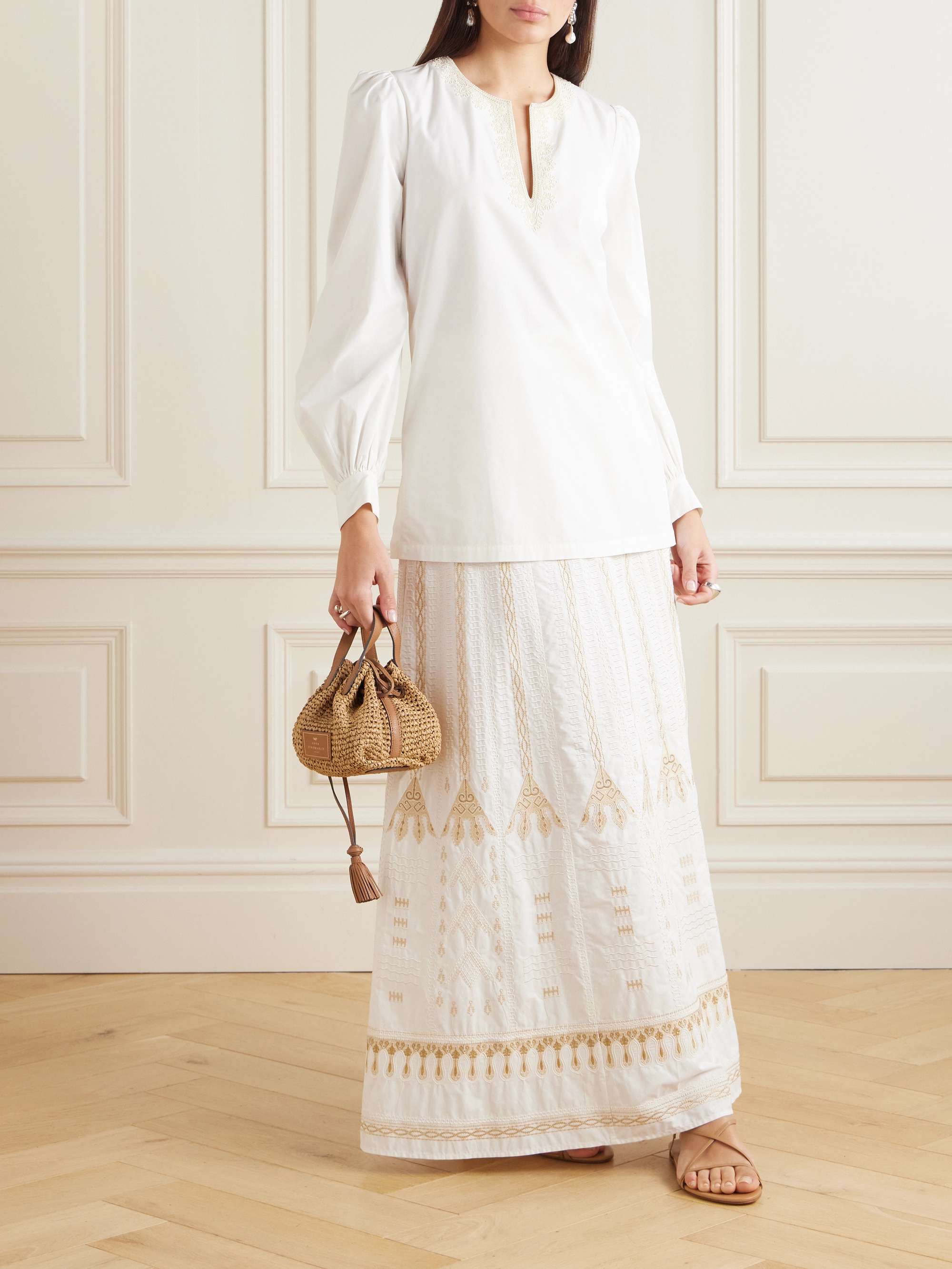 Vera embroidered cotton-blend shirt view