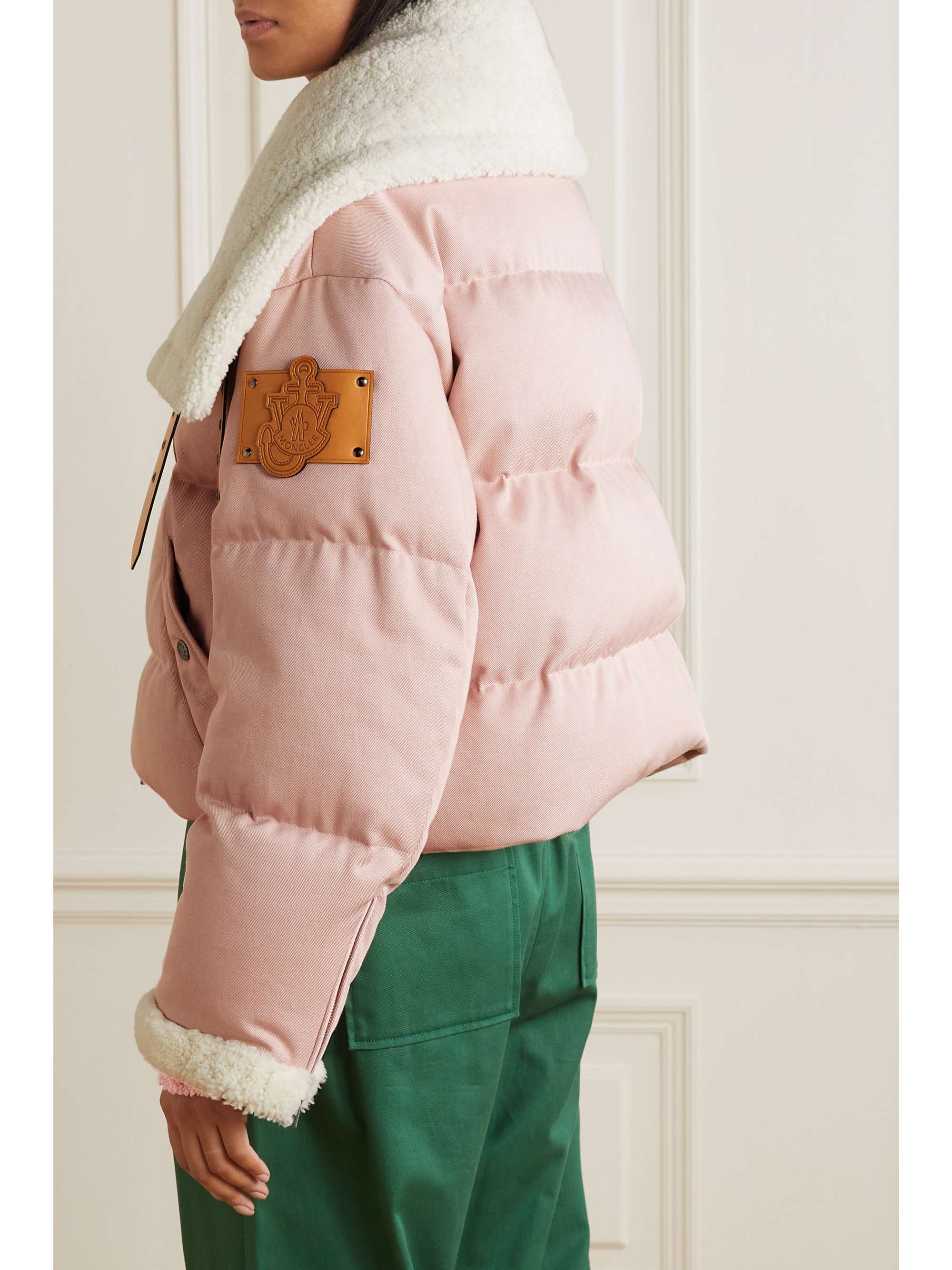 + JW Anderson Penygarder shearling-trimmed quilted denim down jacket view