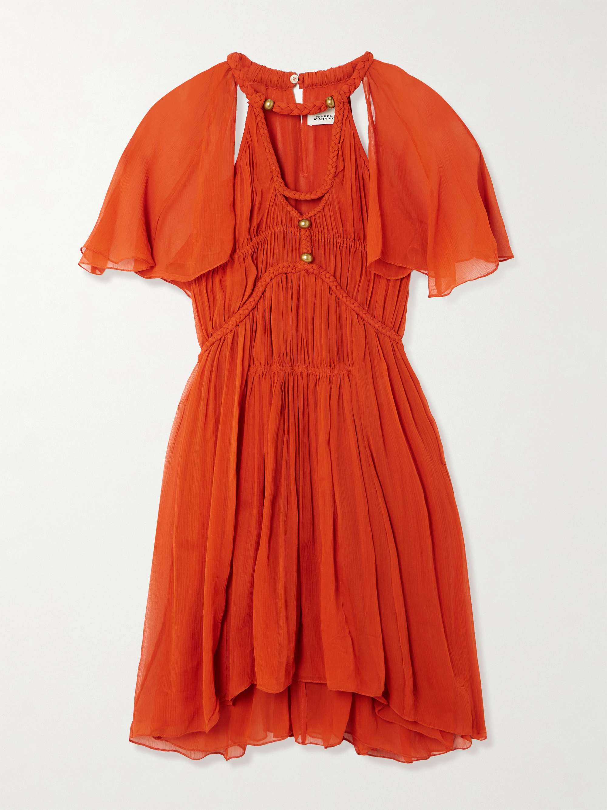 Randalia embellished cutout printed silk-crepon mini dress hero visual