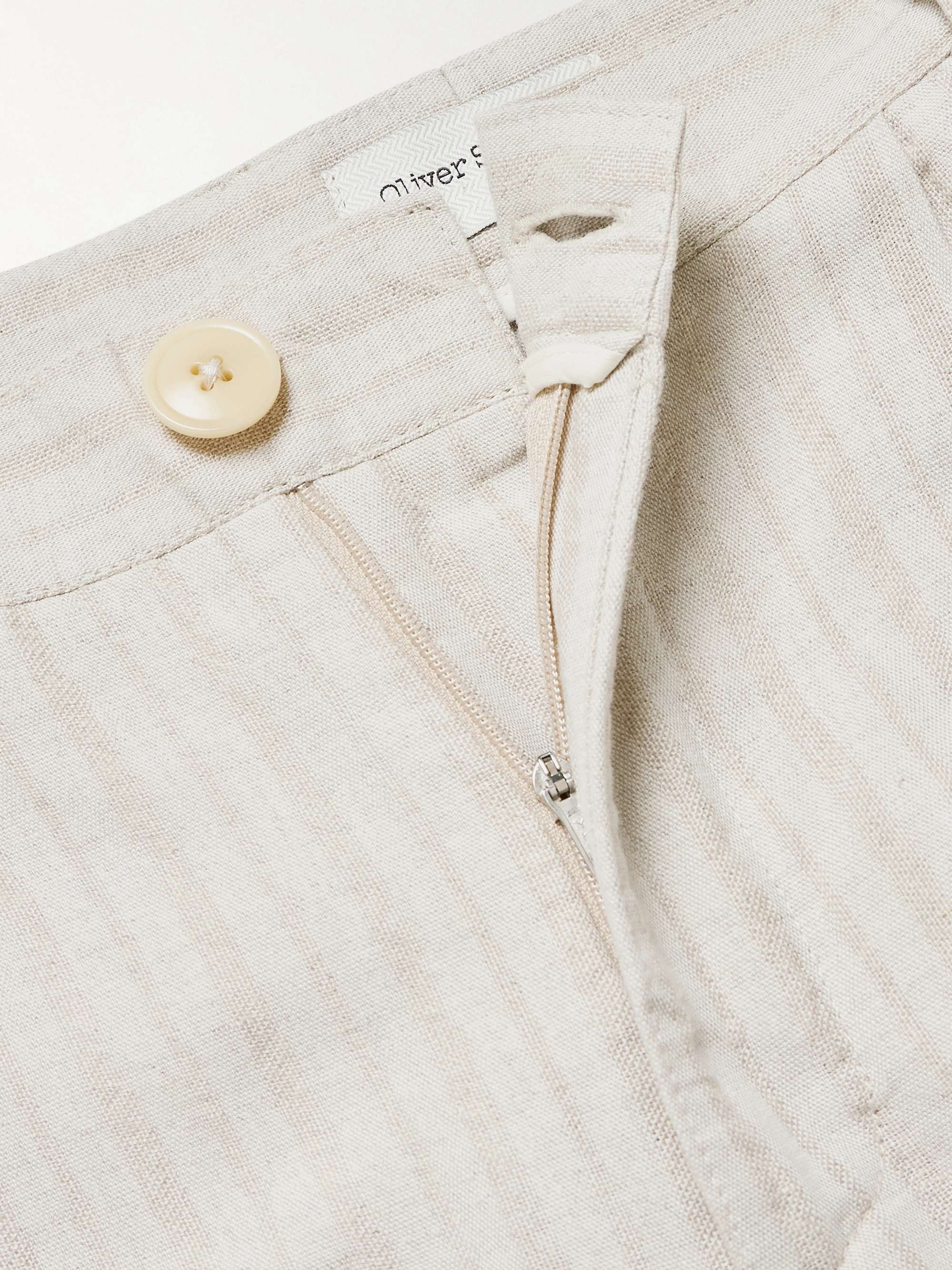Orsman Wide-Leg Pleated Linen and Cotton-Blend Suit Trousers view
