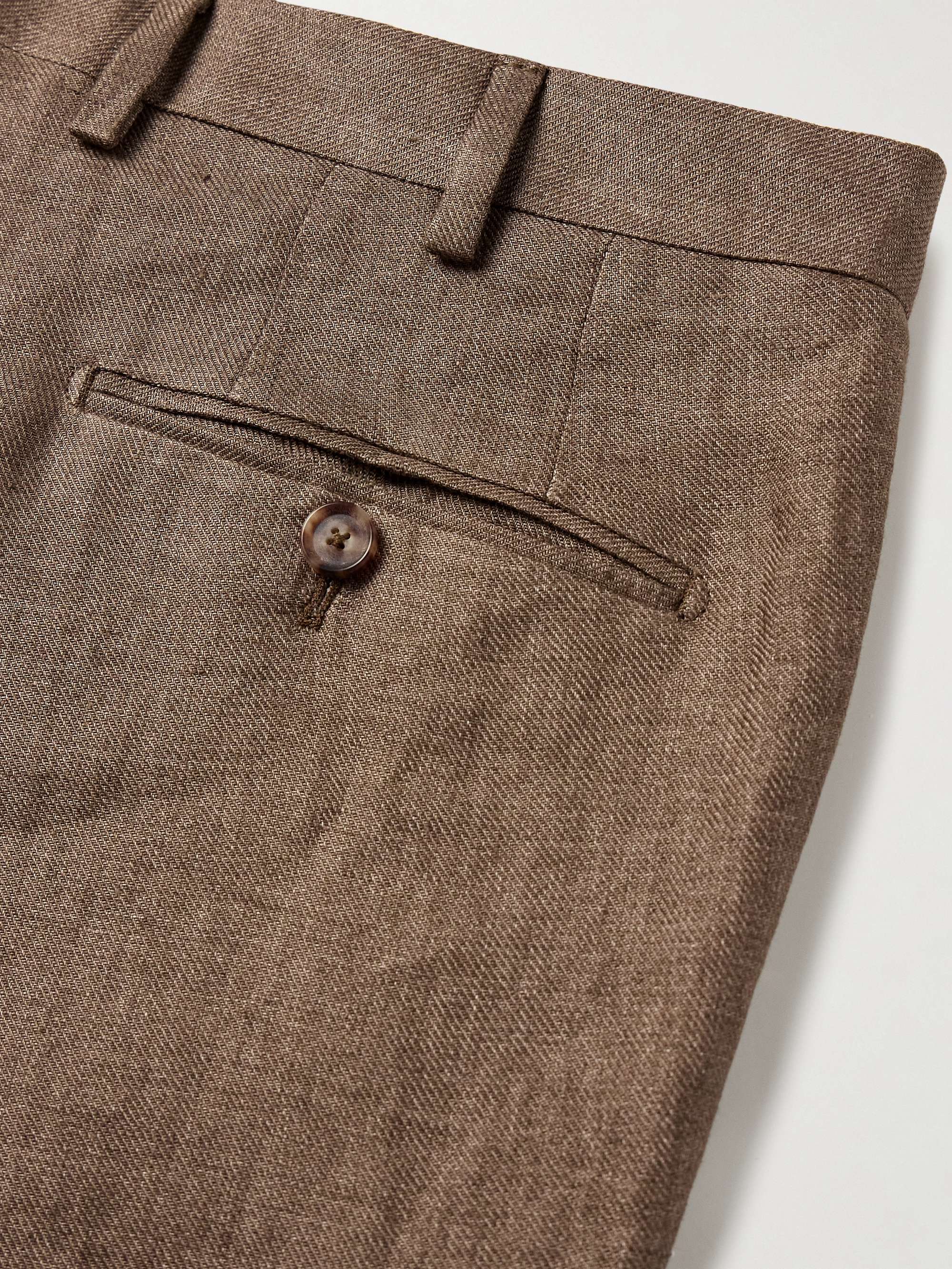 Slim-Fit Linen Suit Trousers view
