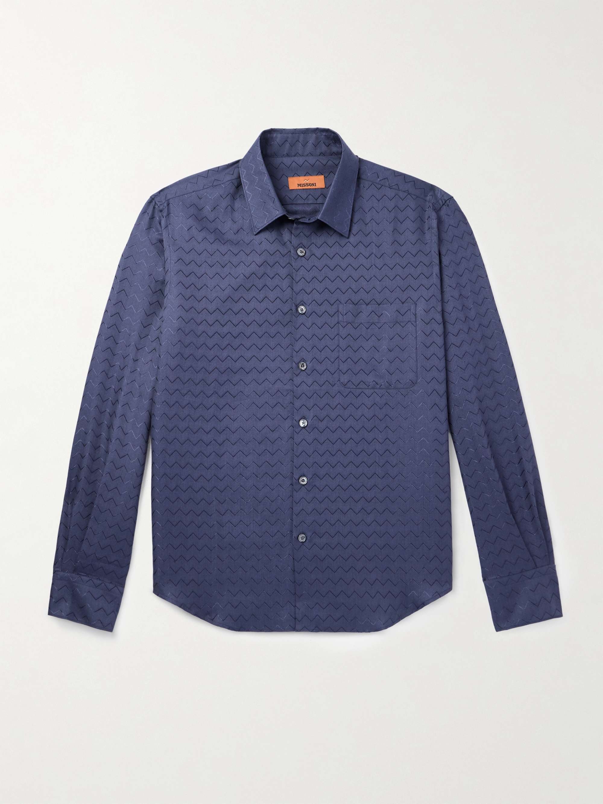 Striped Cotton-Blend Jacquard Shirt hero visual