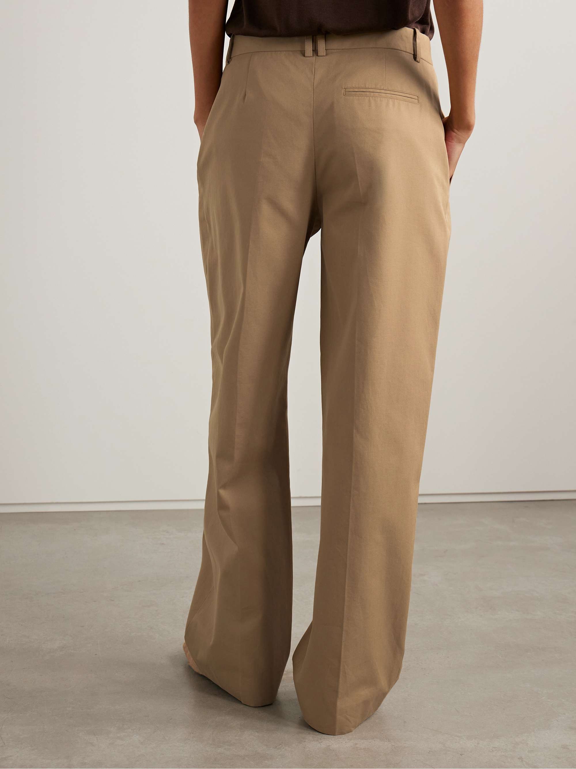 Alfidis pleated brushed cotton and cashmere-blend twill wide-leg pants view